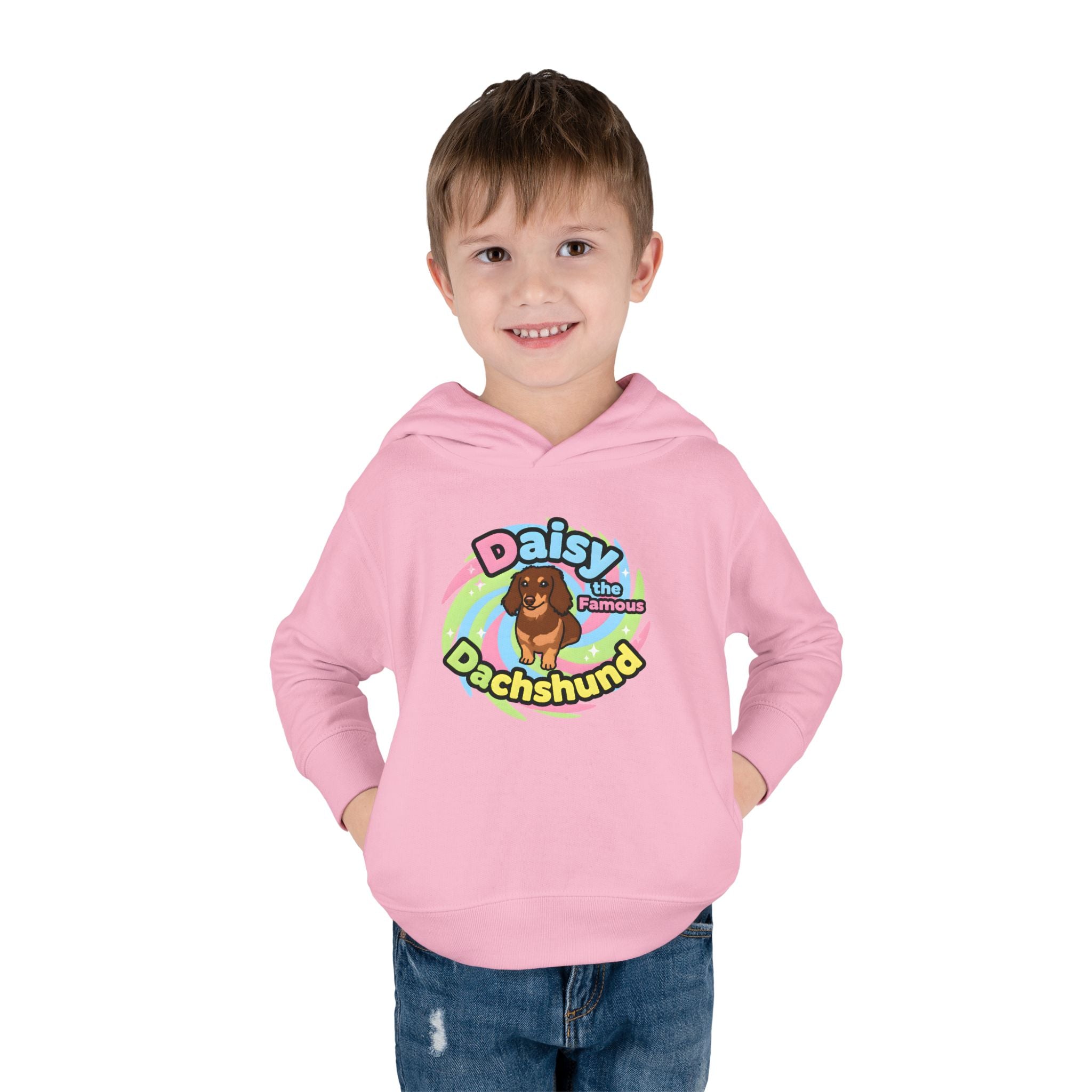 Toddler Fleece Hoodie - "Daisy the Famous Dachshund"