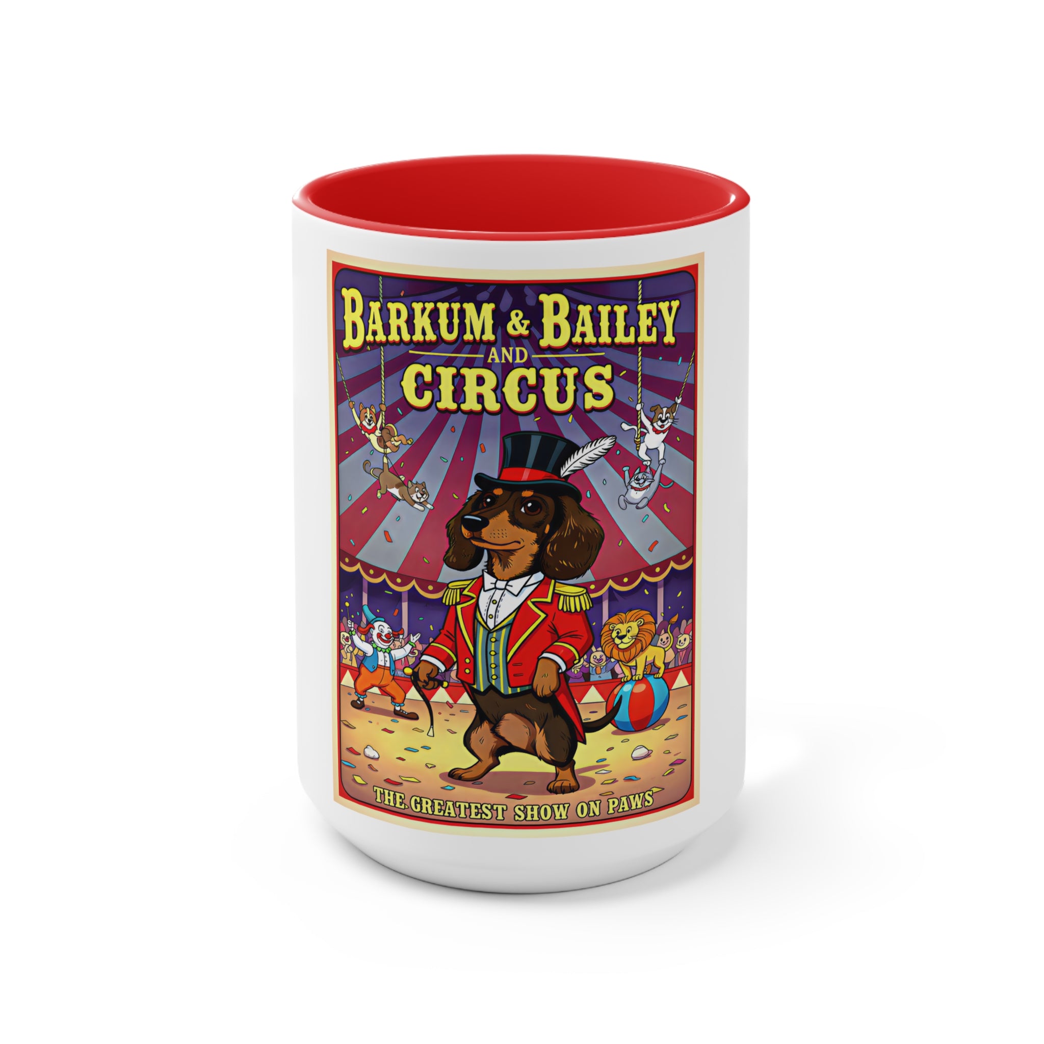 Dachshund Circus-Themed Accent Mug - Barkum & Bailey Show