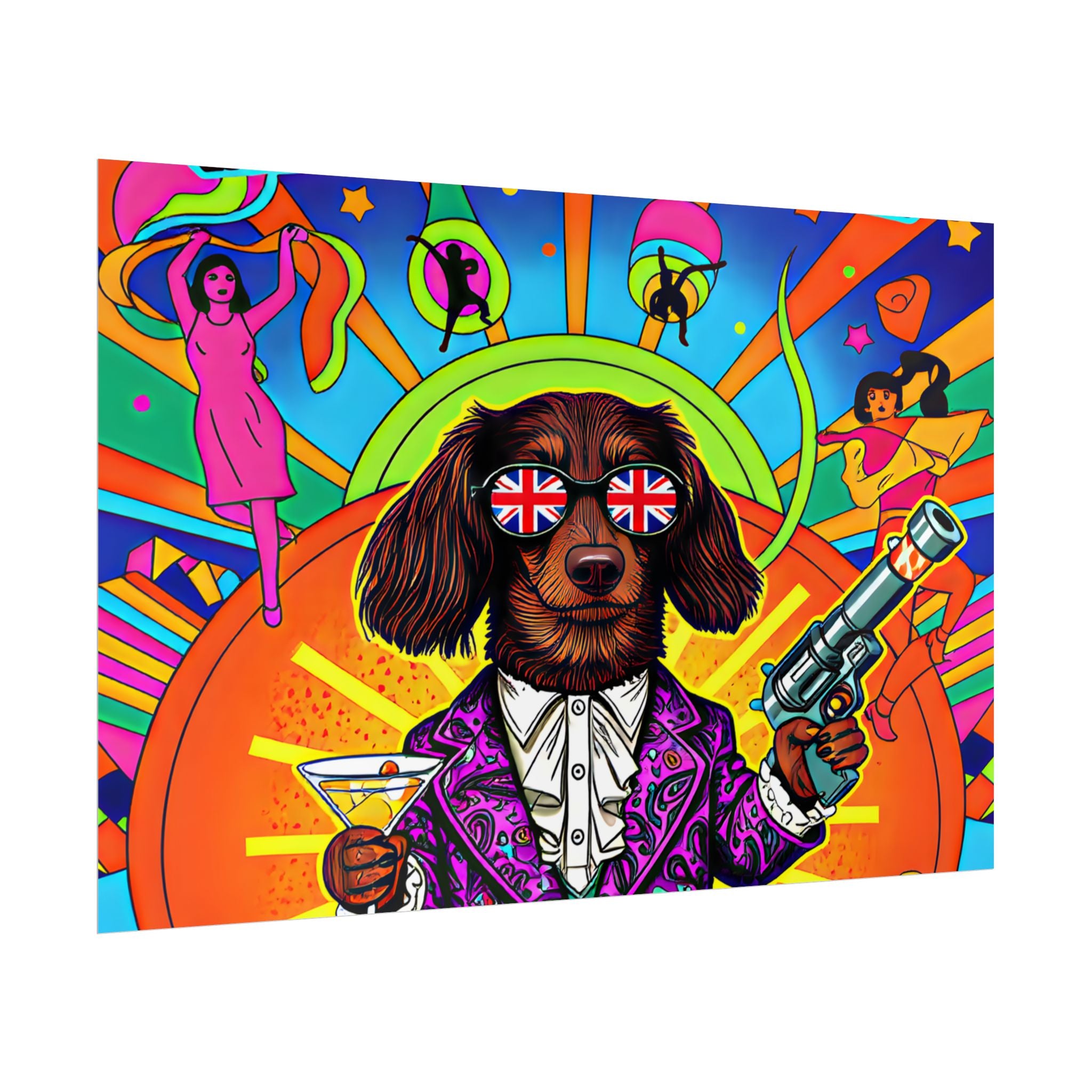 Daisy Paws Retro Dog Mystery Poster