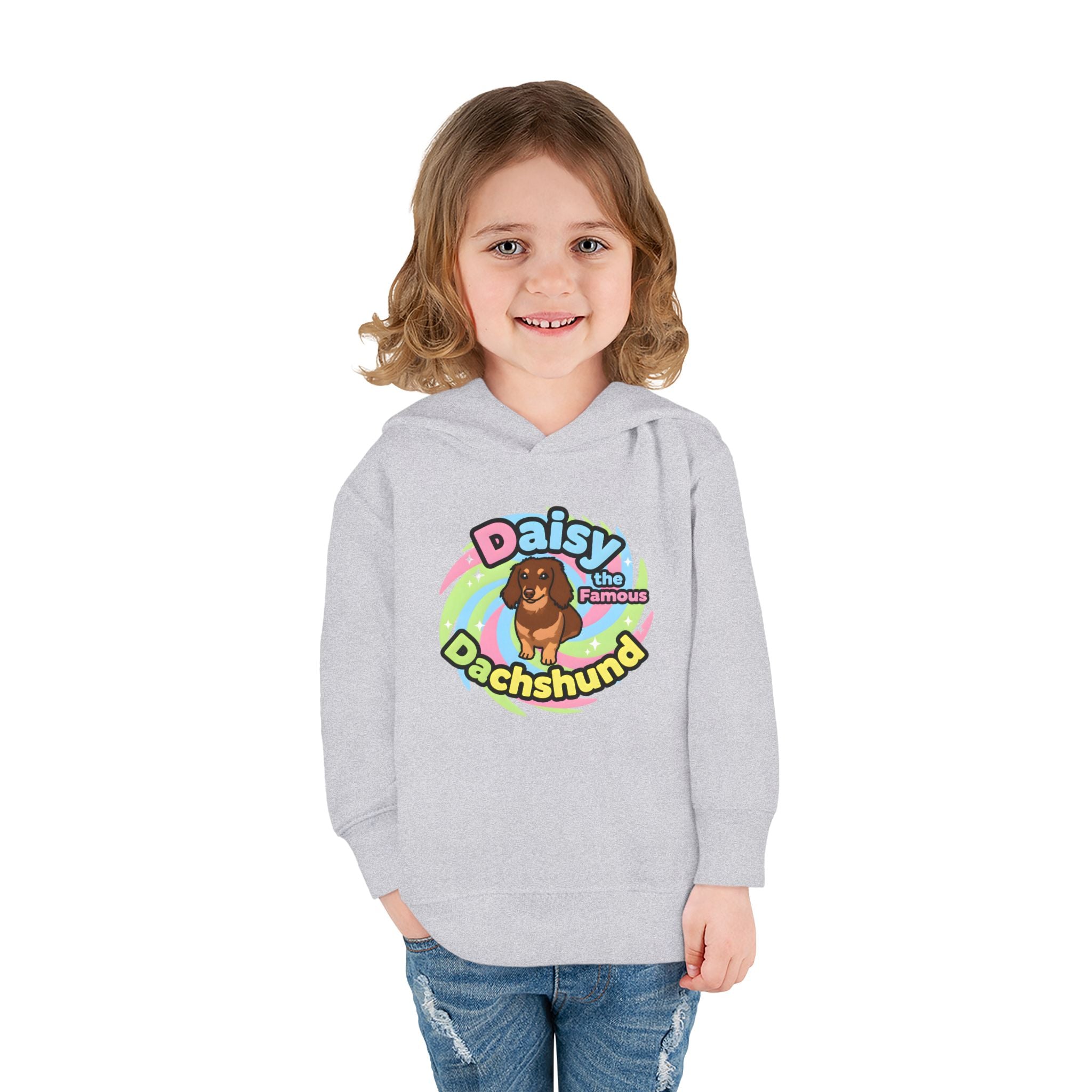 Toddler Fleece Hoodie - "Daisy the Famous Dachshund"