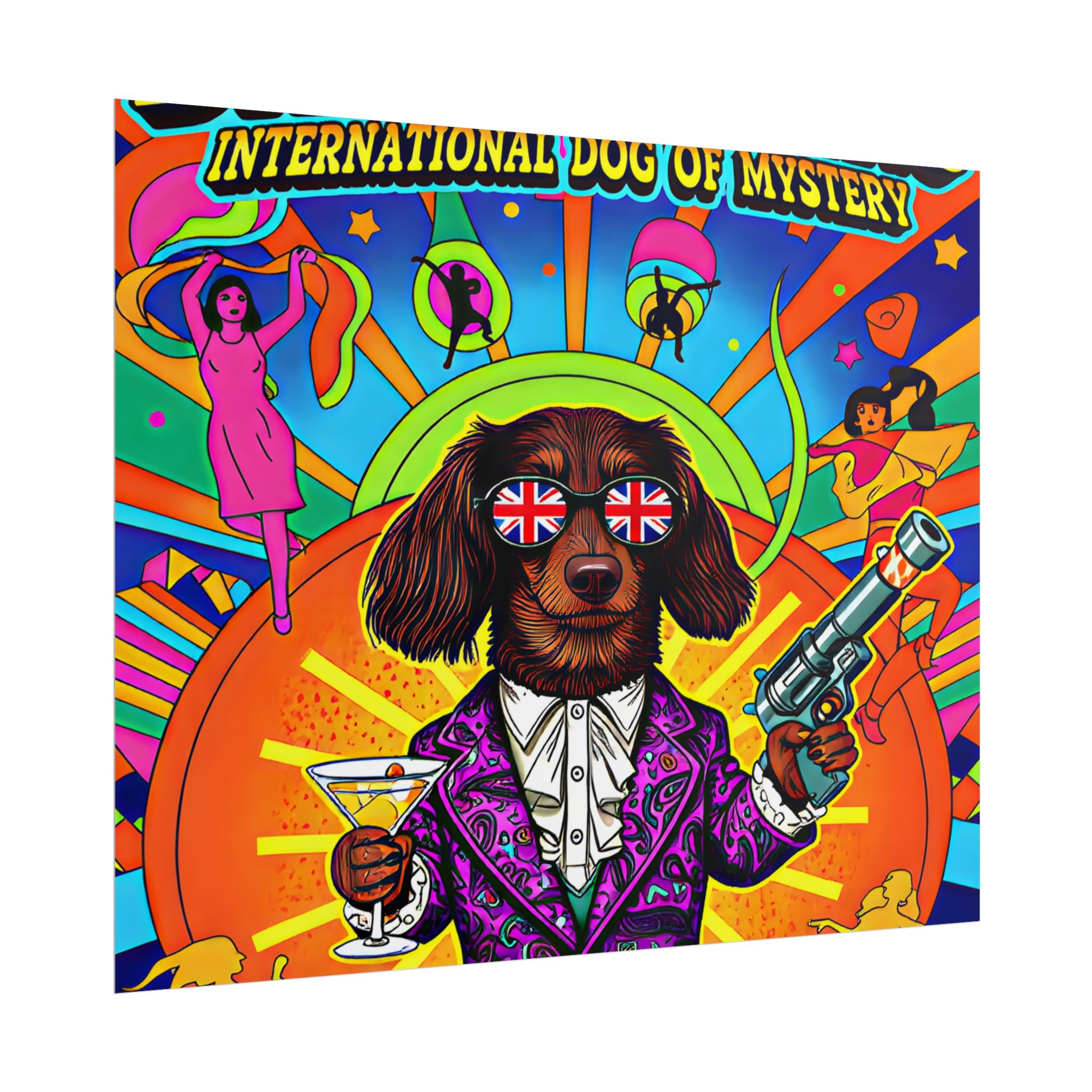Daisy Paws Retro Dog Mystery Poster