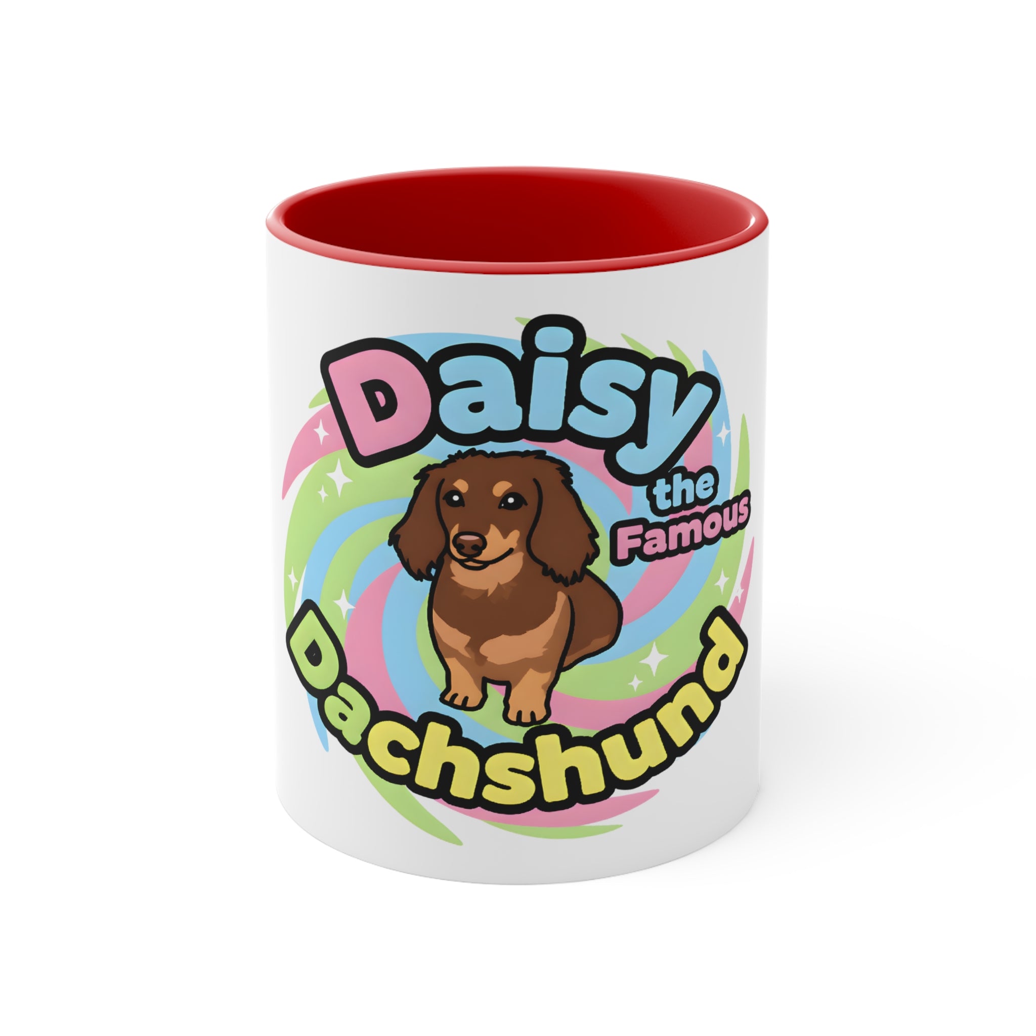 Daisy the Famous Dachshund Accent Mug - Colorful Pet Lover Gift