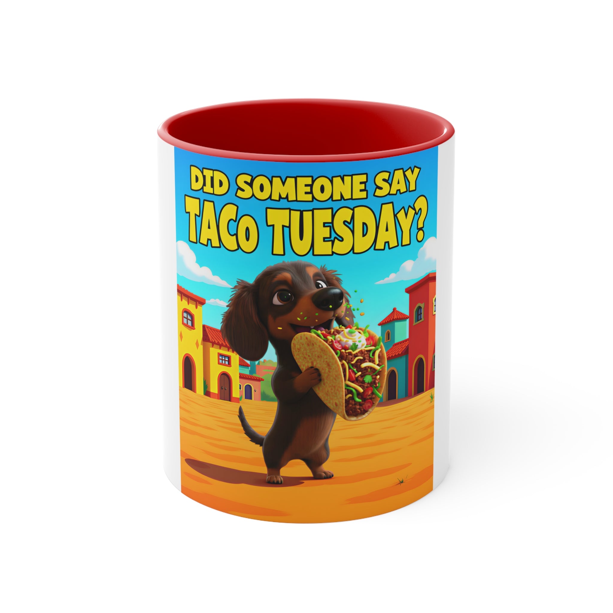 Taco Tuesday Accent Mug – Fun & Whimsical Wiener Dog Design