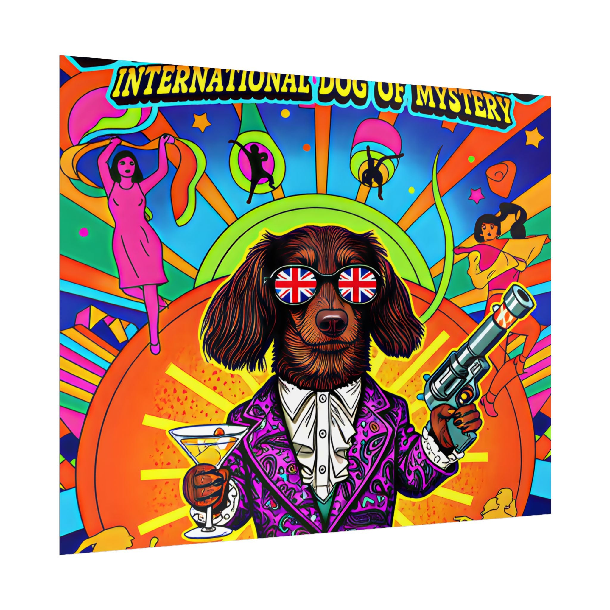 Daisy Paws Retro Dog Mystery Poster