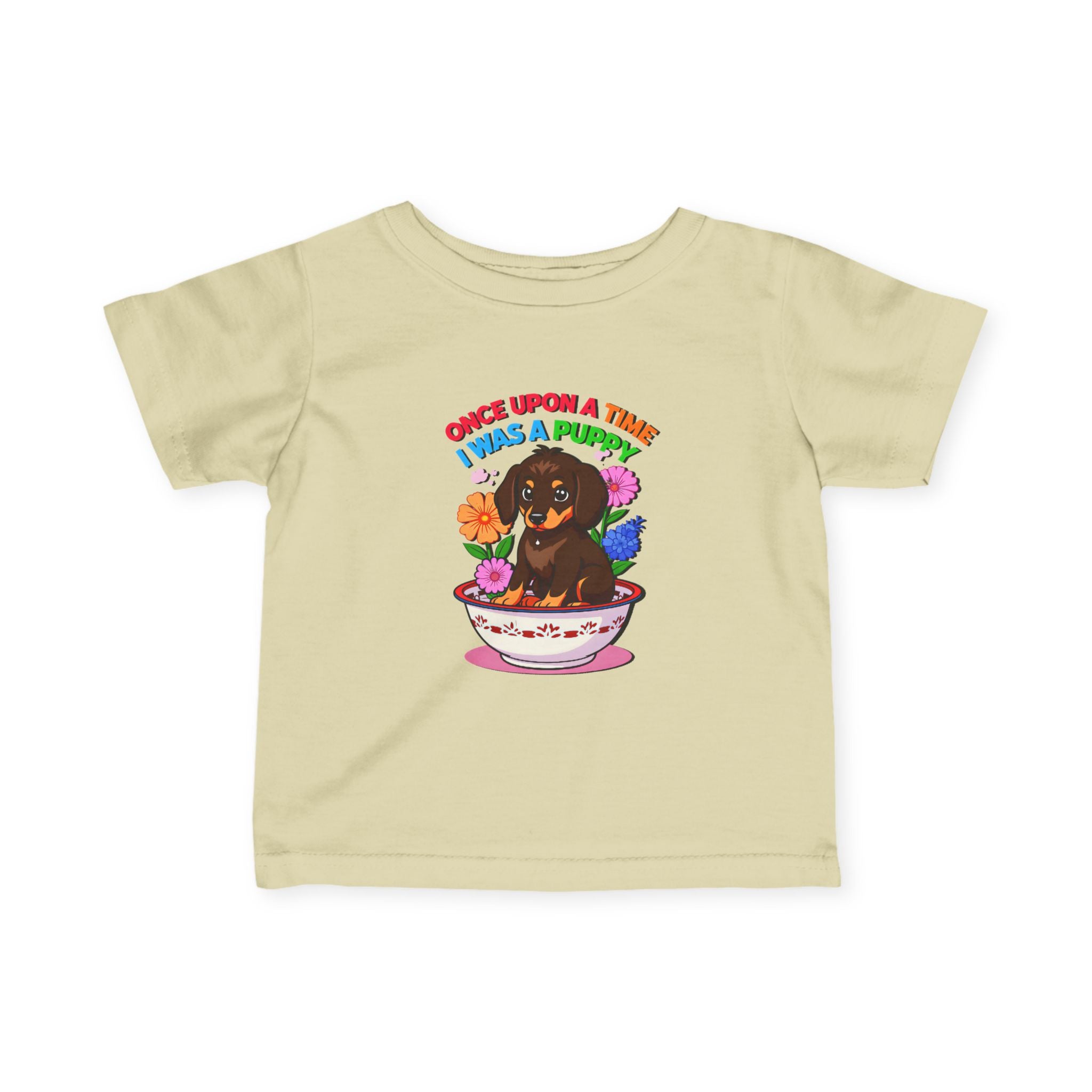 Cute Daisy the Dachshund Puppy Infant T-Shirt – Once Upon a Time Design