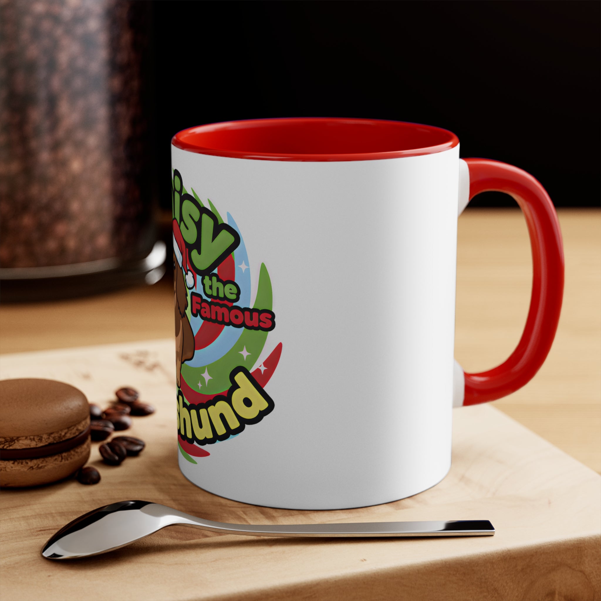 Limited Edition Dachshund Holiday Accent Mug - Daisy the Famous Dachshund