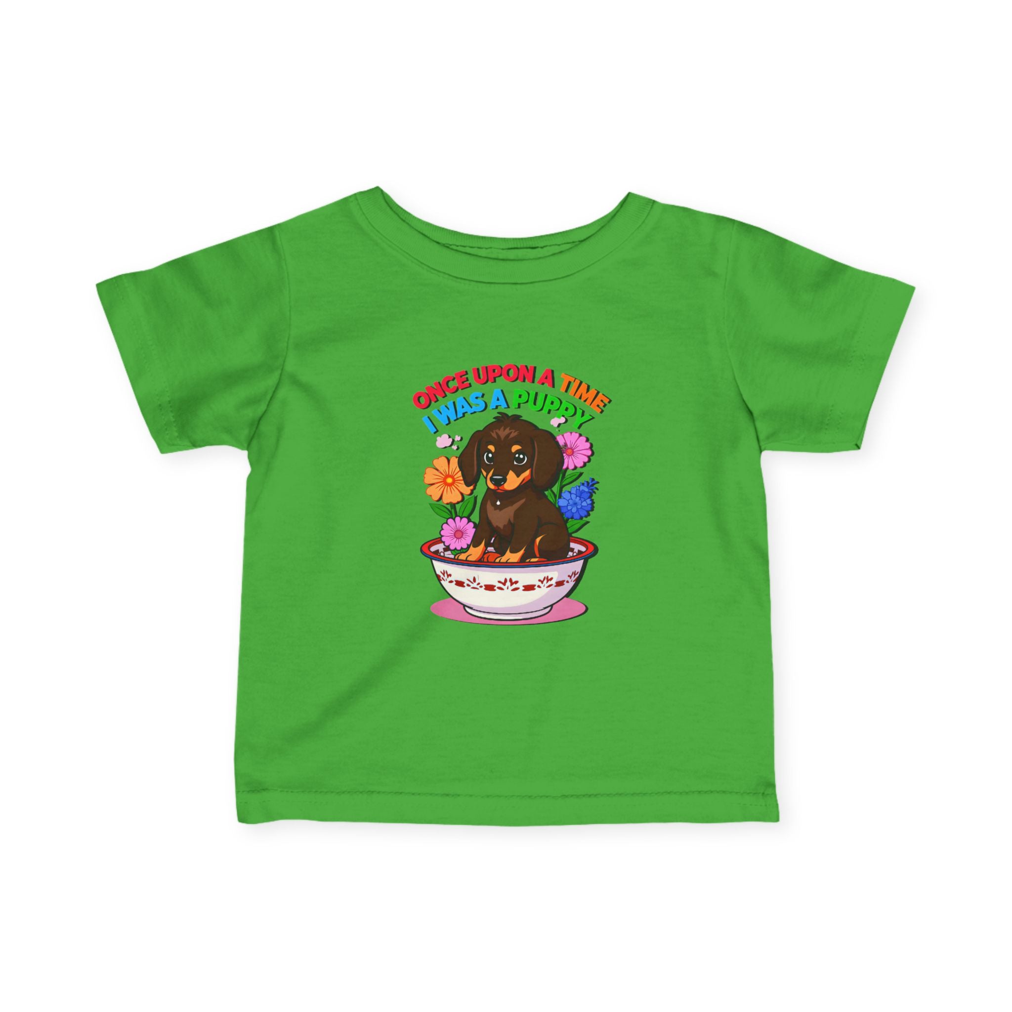 Cute Daisy the Dachshund Puppy Infant T-Shirt – Once Upon a Time Design