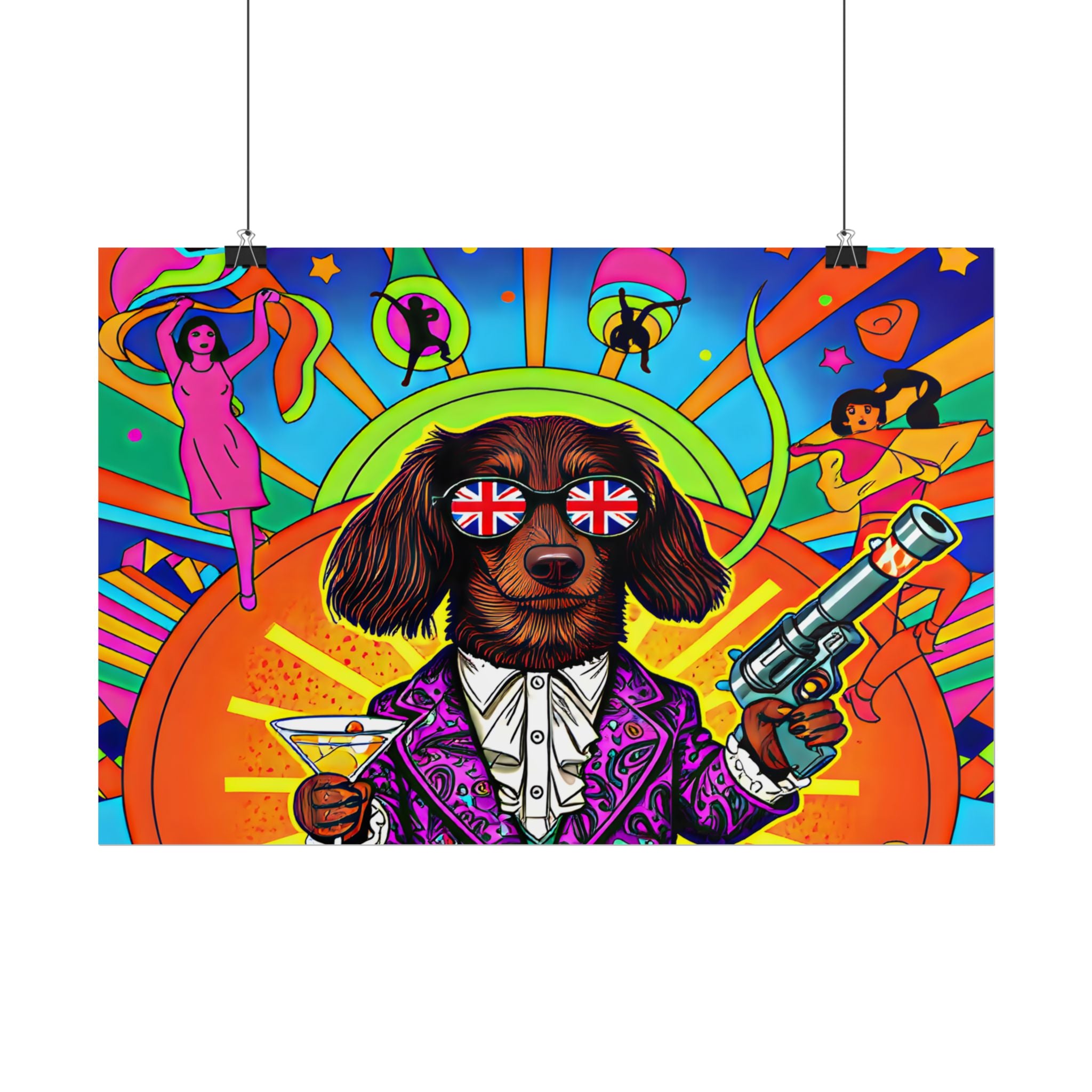 Daisy Paws Retro Dog Mystery Poster