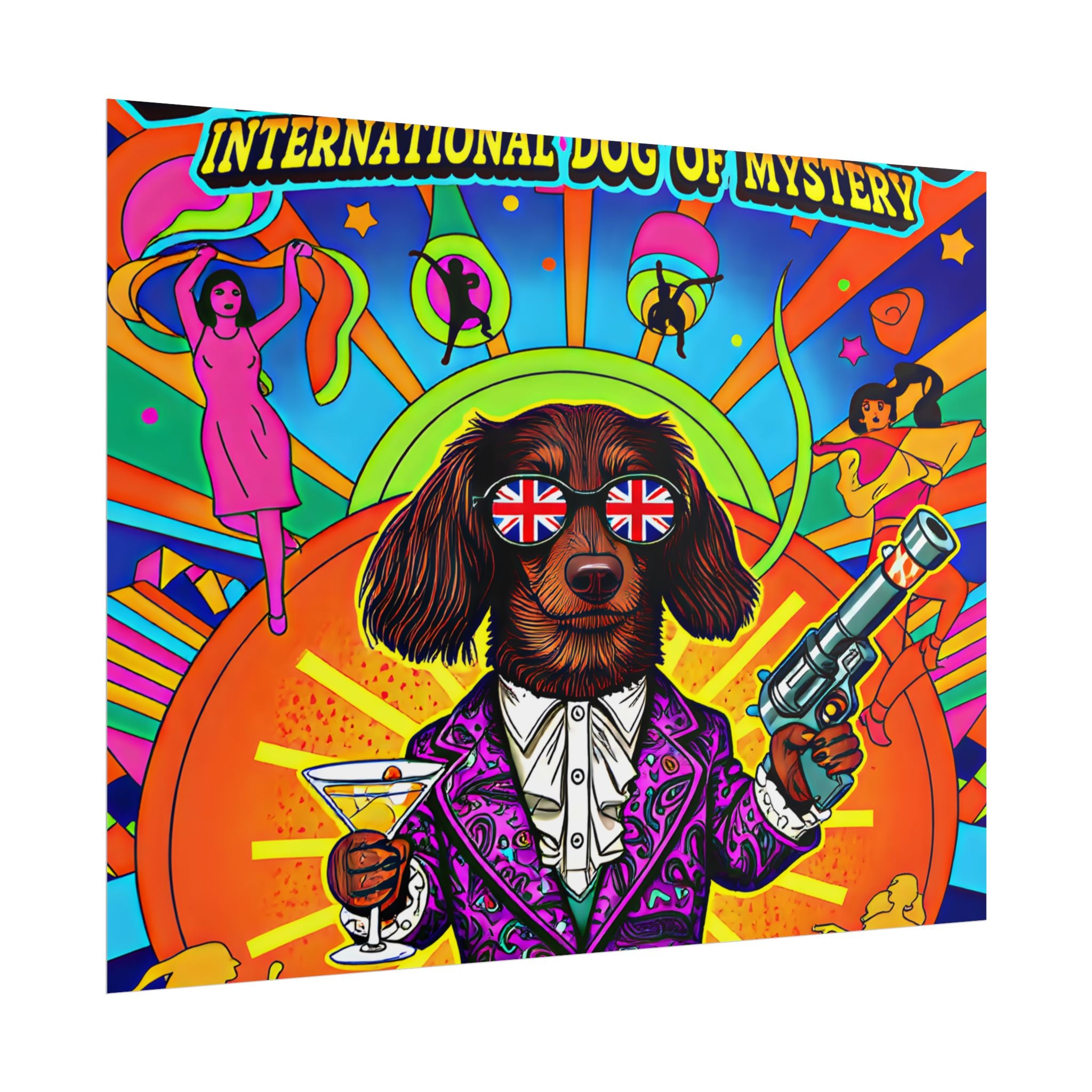 Daisy Paws Retro Dog Mystery Poster