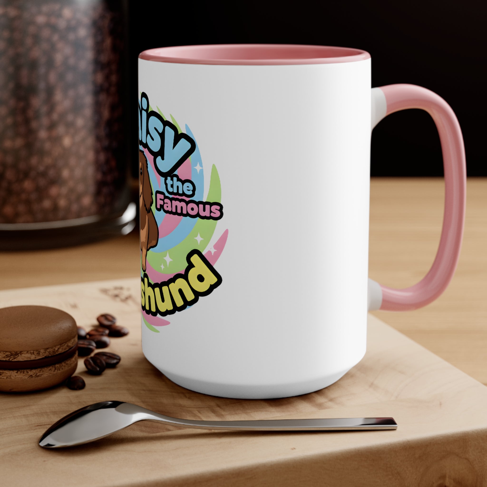 Daisy the Famous Dachshund Accent Mug - Colorful Pet Lover Gift