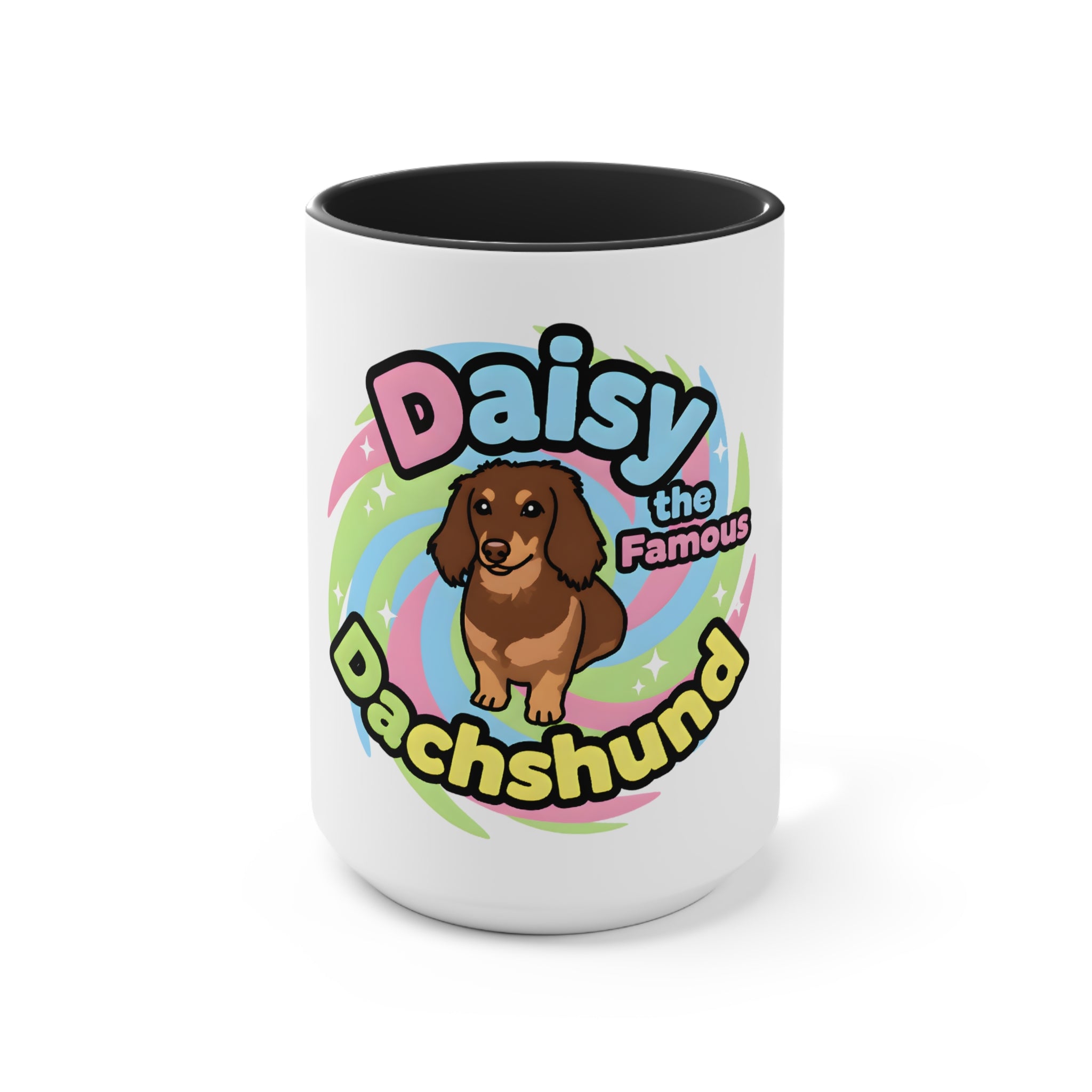 Daisy the Famous Dachshund Accent Mug - Colorful Pet Lover Gift
