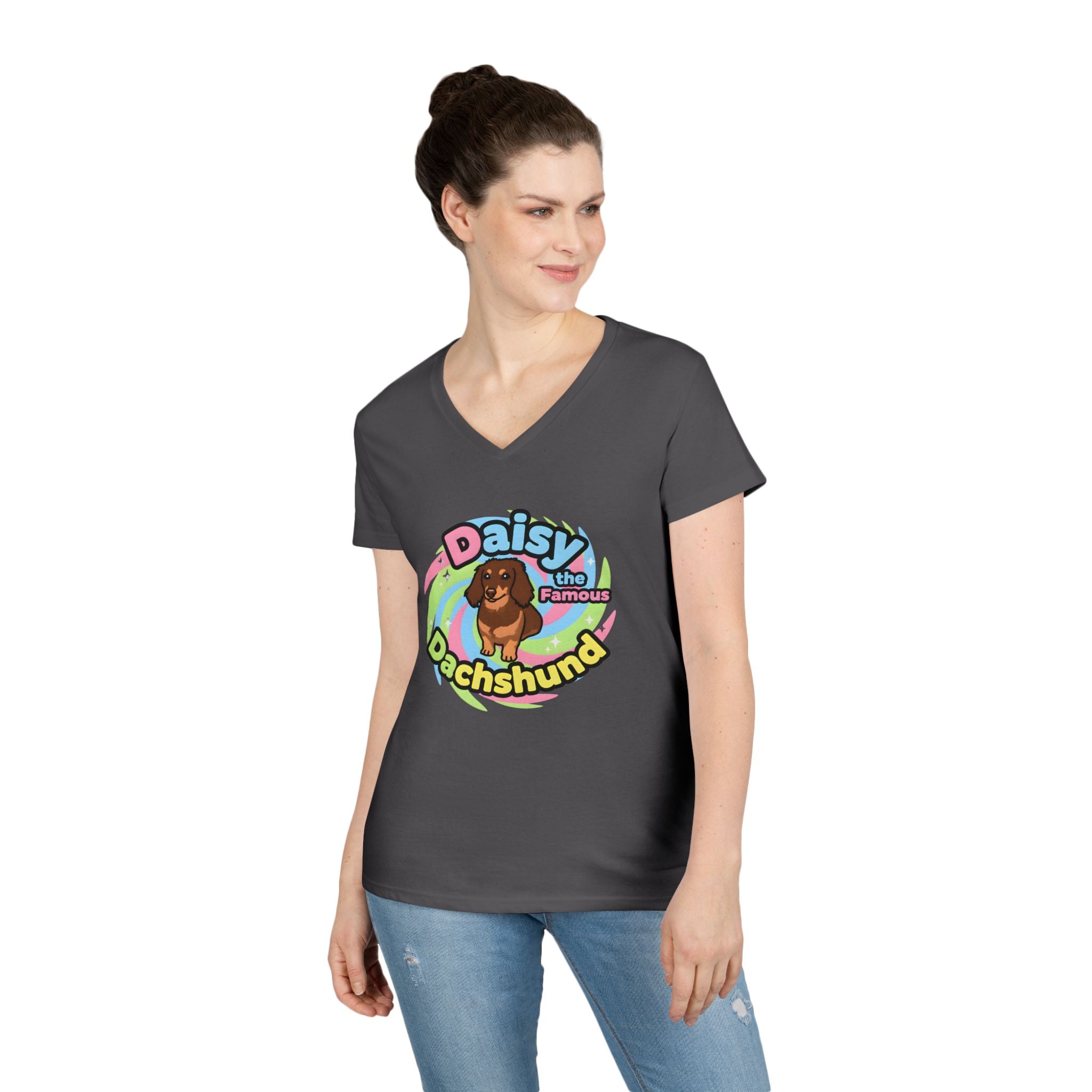 Daisy the Famous Dachshund Ladies' V-Neck T-Shirt