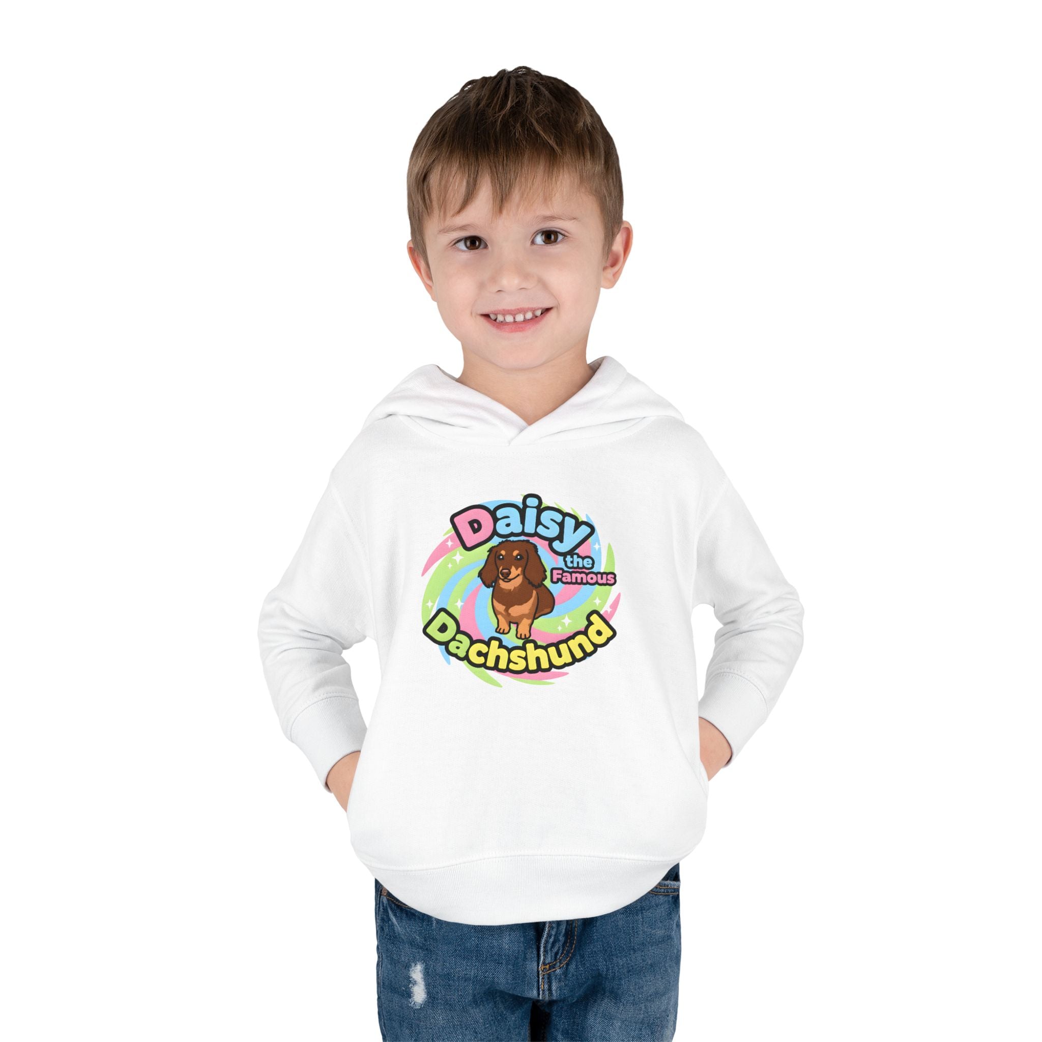 Toddler Fleece Hoodie - "Daisy the Famous Dachshund"