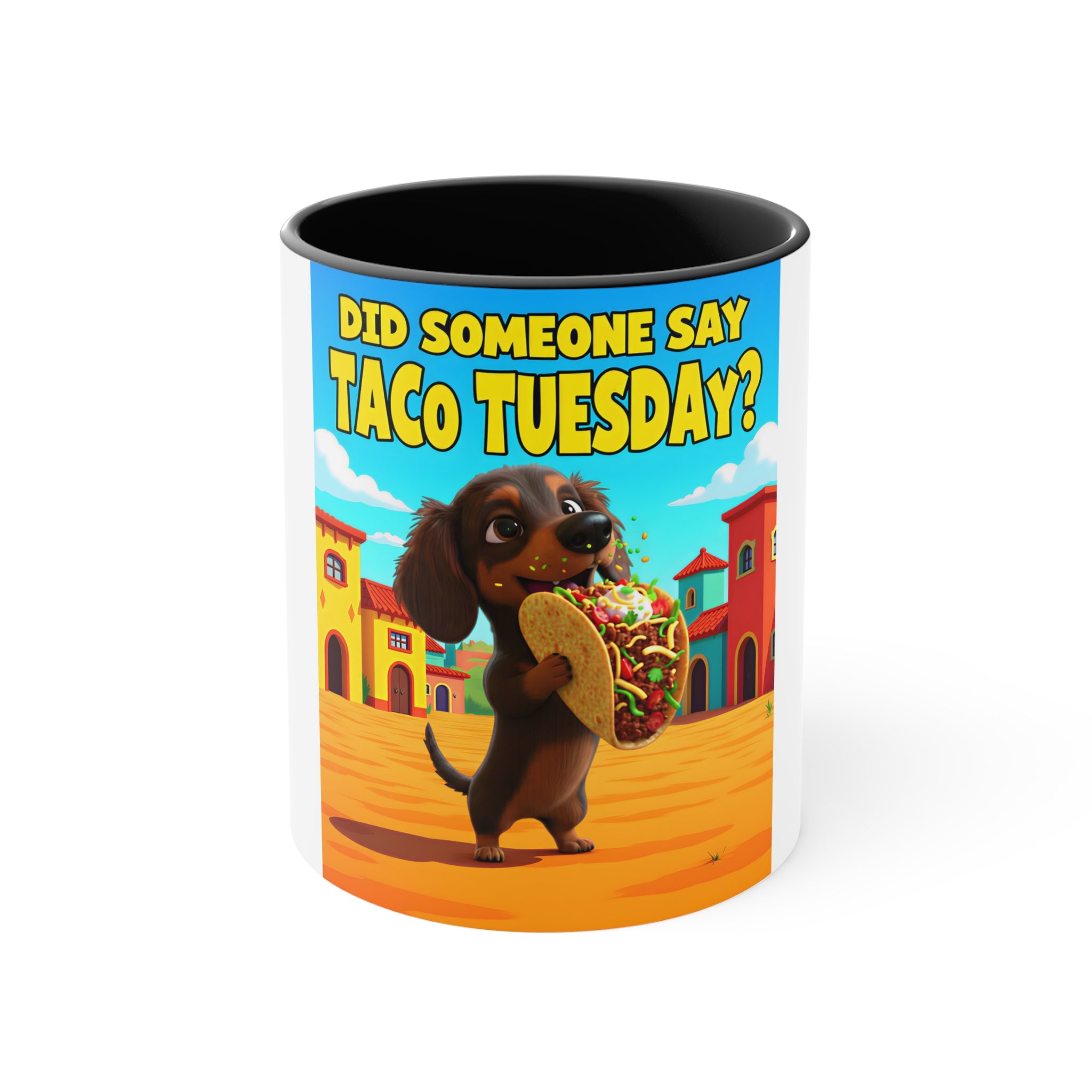 Taco Tuesday Accent Mug – Fun & Whimsical Wiener Dog Design
