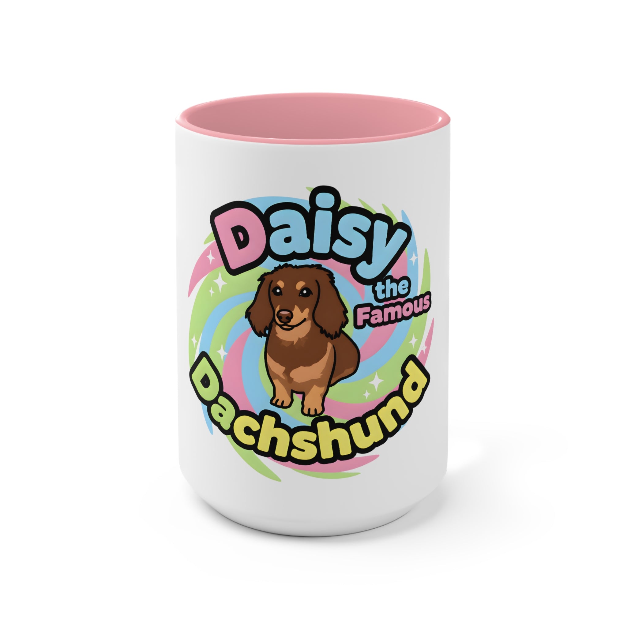 Daisy the Famous Dachshund Accent Mug - Colorful Pet Lover Gift