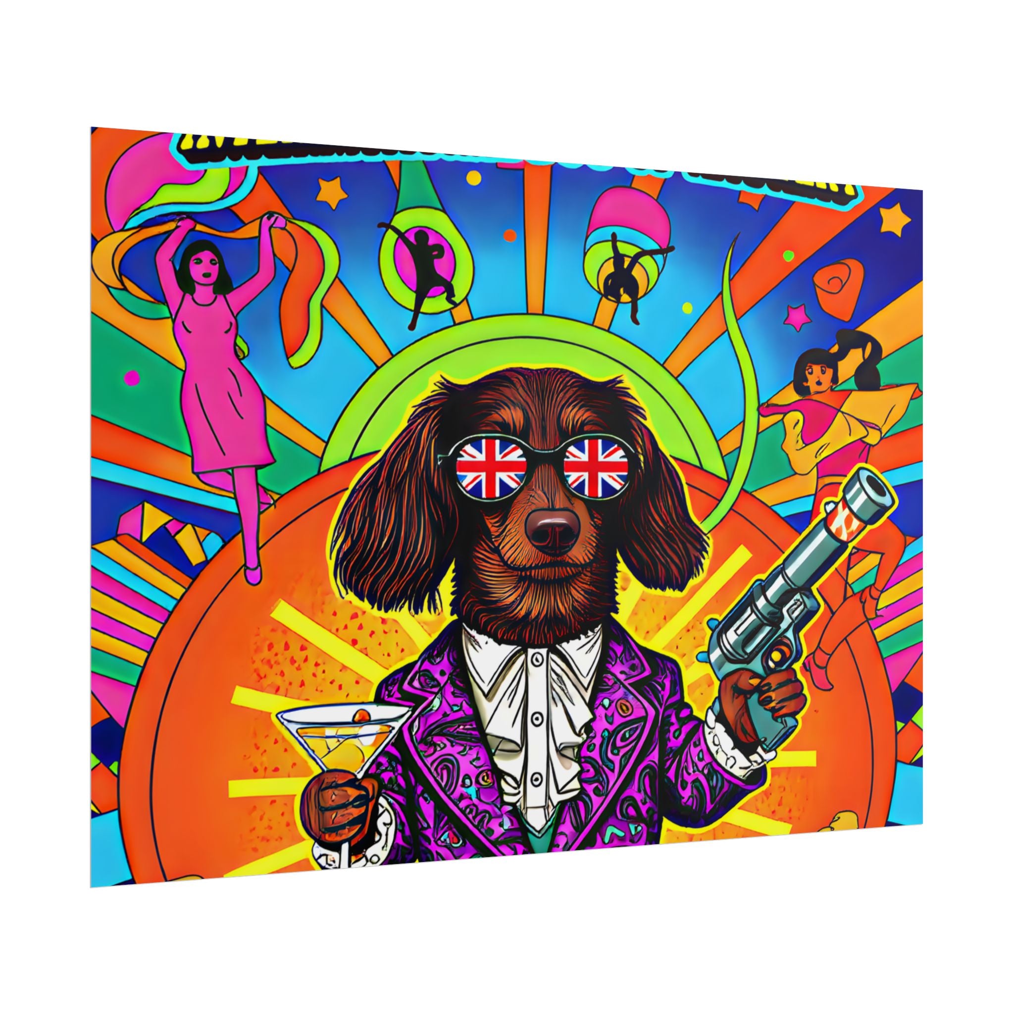 Daisy Paws Retro Dog Mystery Poster