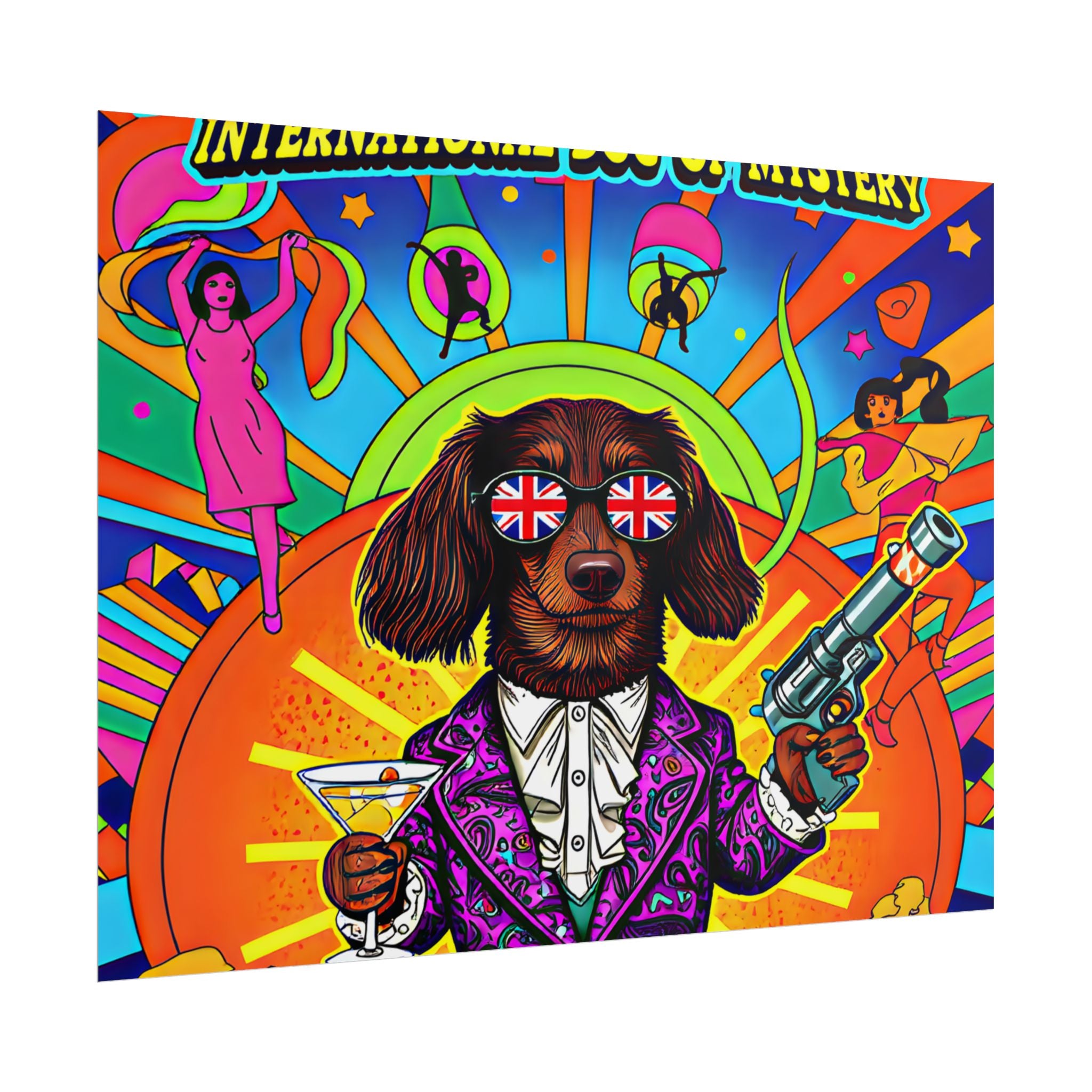 Daisy Paws Retro Dog Mystery Poster