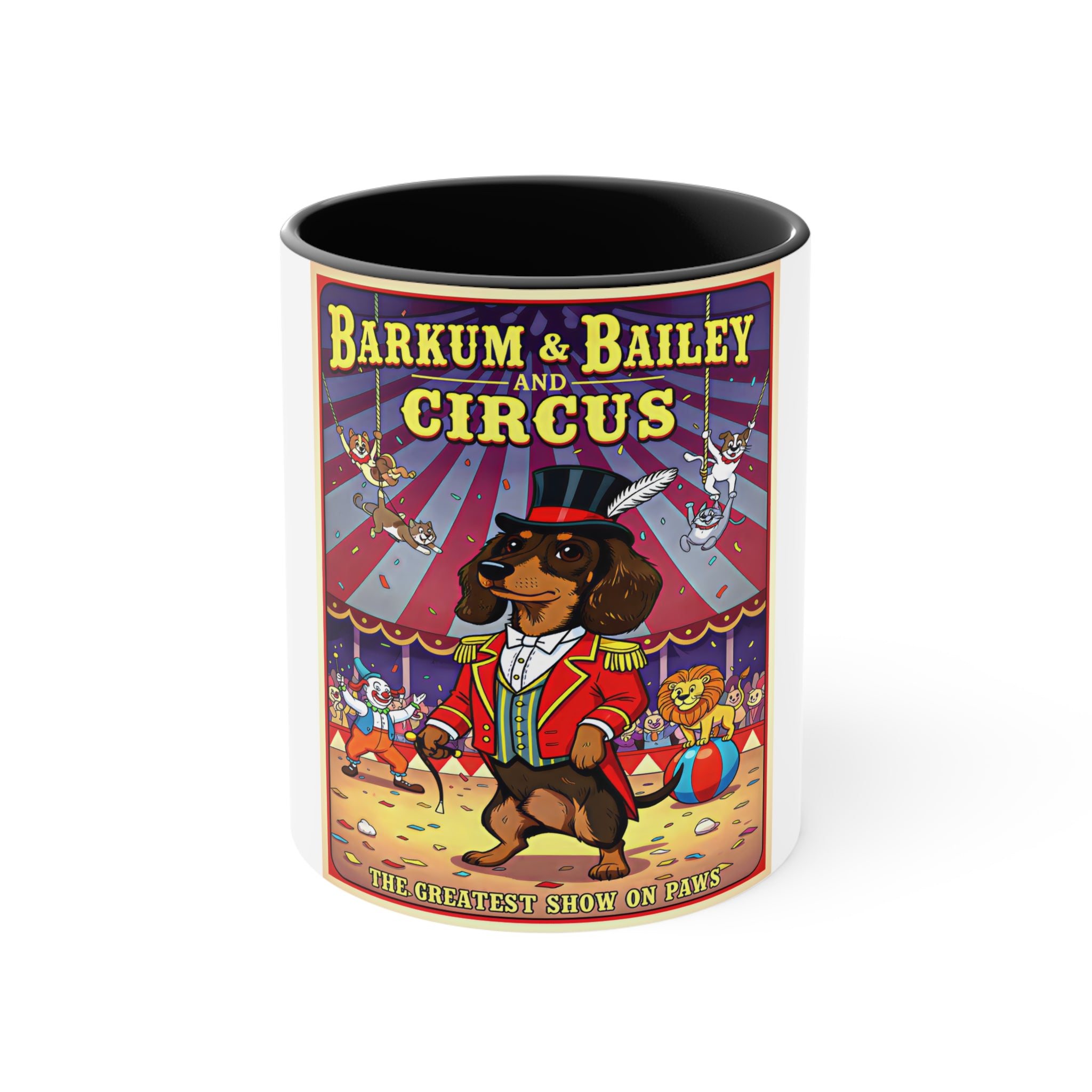 Dachshund Circus-Themed Accent Mug - Barkum & Bailey Show