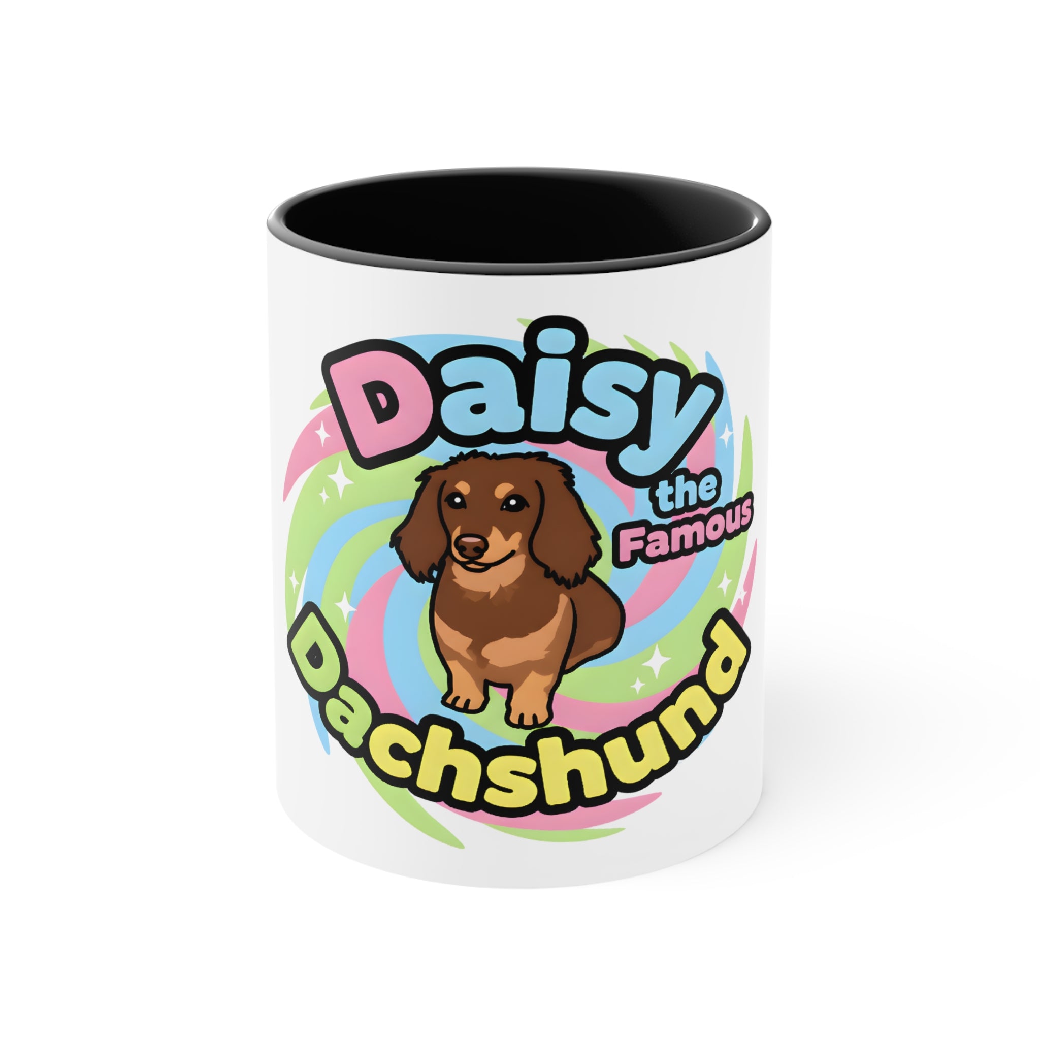 Daisy the Famous Dachshund Accent Mug - Colorful Pet Lover Gift