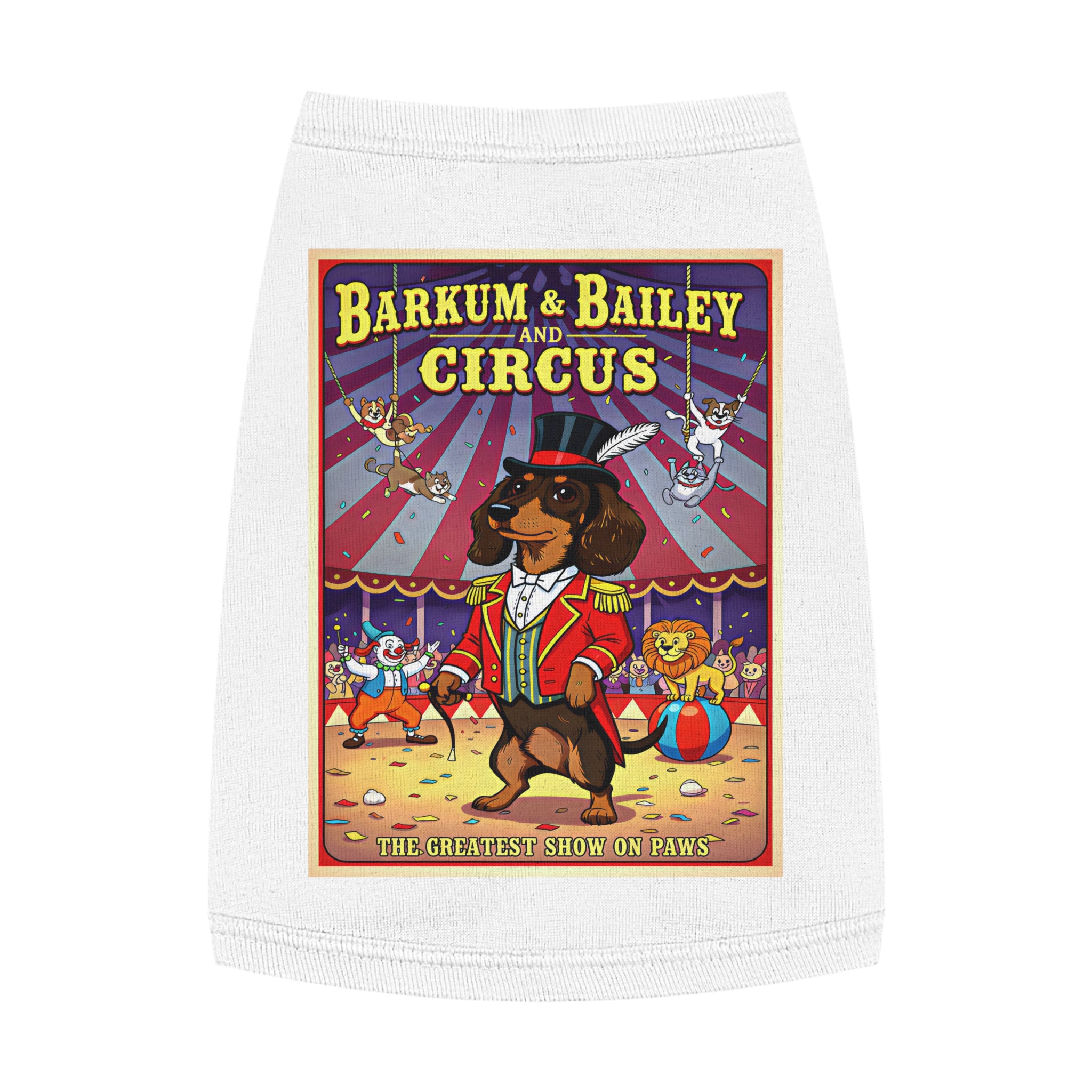 Dachshund Circus-Themed Pet Tank Top – Fun & Stylish Dog Apparel