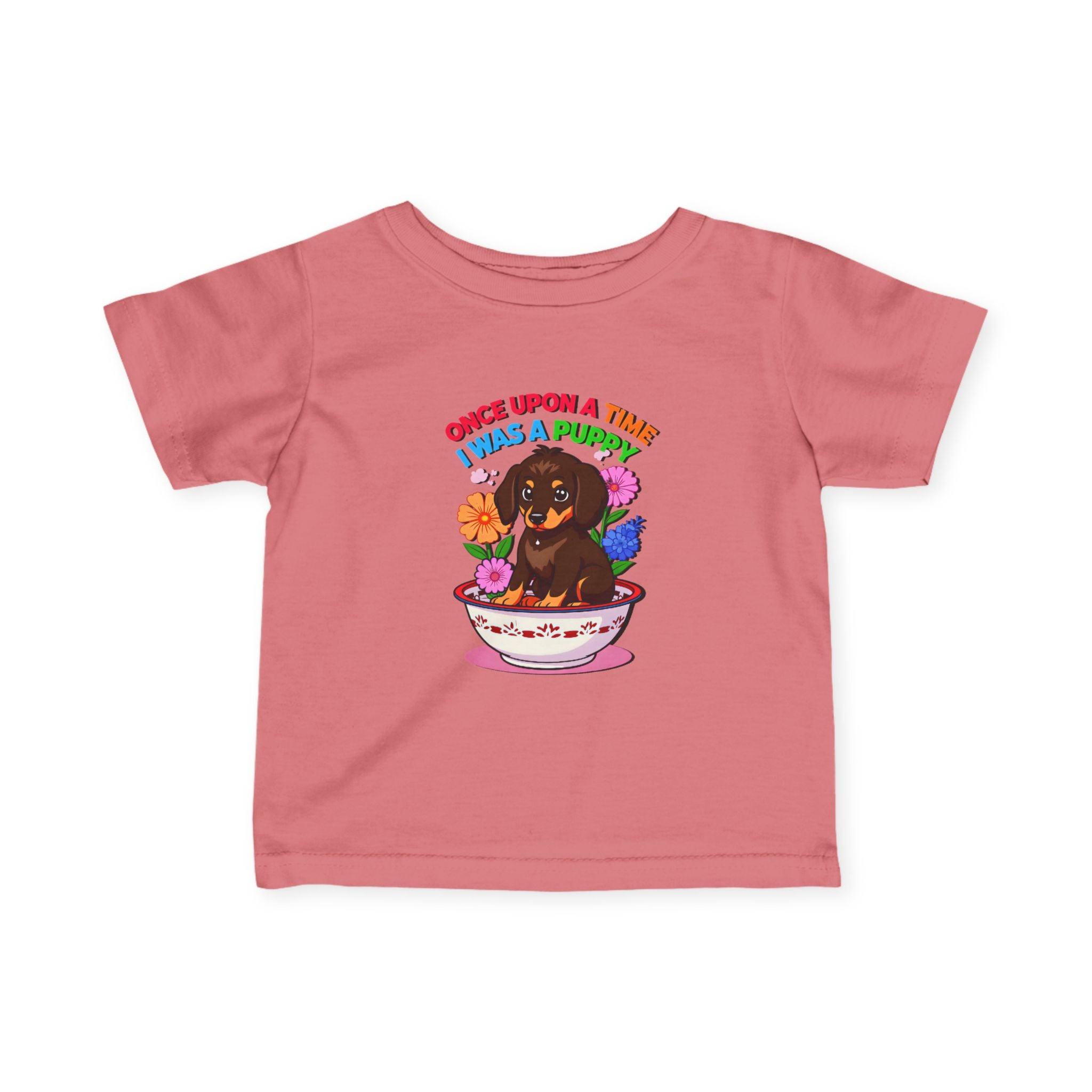 Cute Daisy the Dachshund Puppy Infant T-Shirt – Once Upon a Time Design