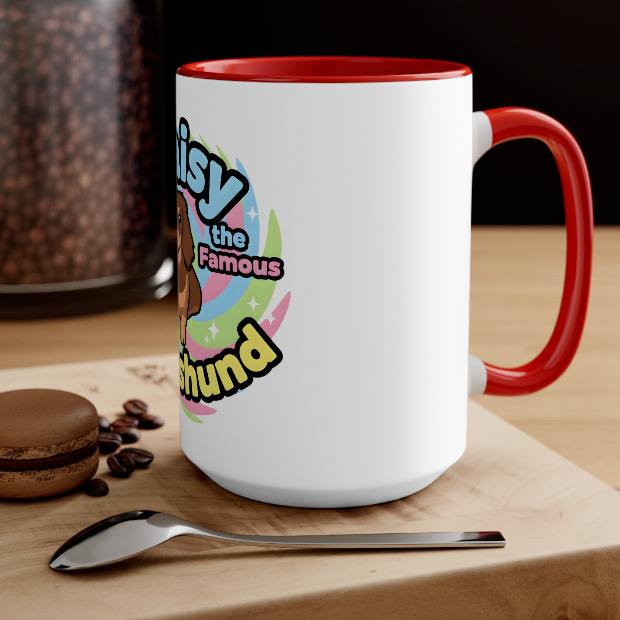 Daisy the Famous Dachshund Accent Mug - Colorful Pet Lover Gift