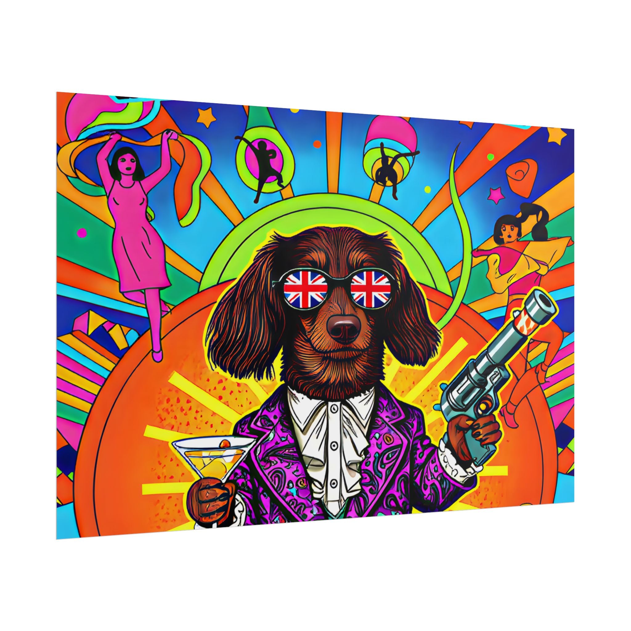 Daisy Paws Retro Dog Mystery Poster