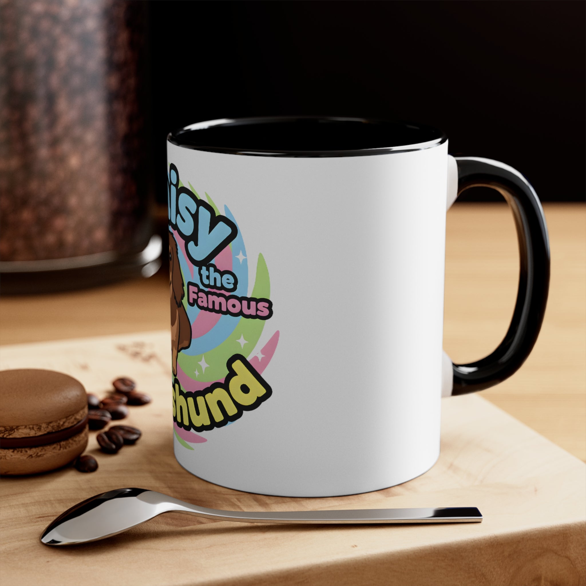 Daisy the Famous Dachshund Accent Mug - Colorful Pet Lover Gift