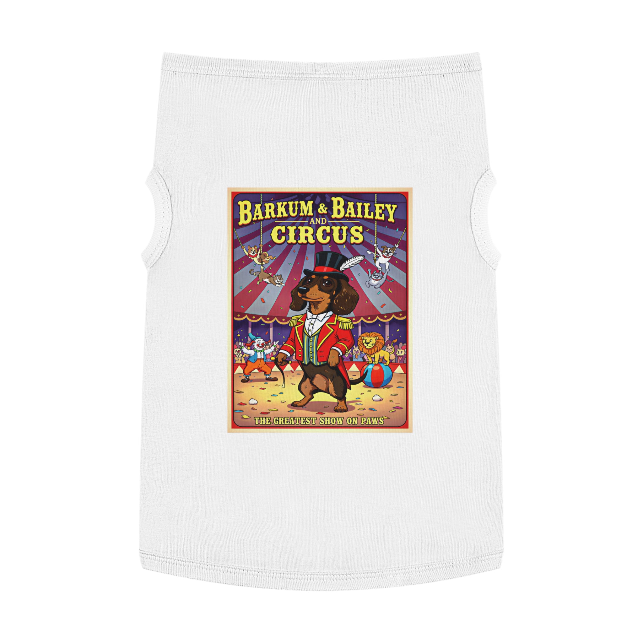Dachshund Circus-Themed Pet Tank Top – Fun & Stylish Dog Apparel