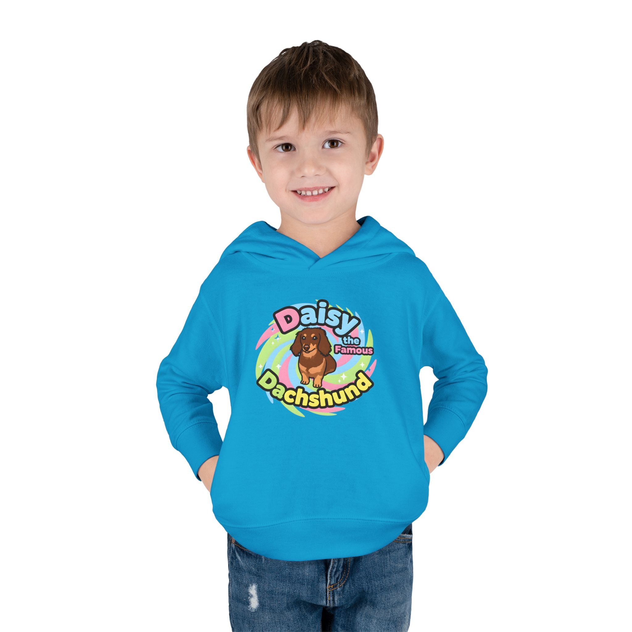 Toddler Fleece Hoodie - "Daisy the Famous Dachshund"