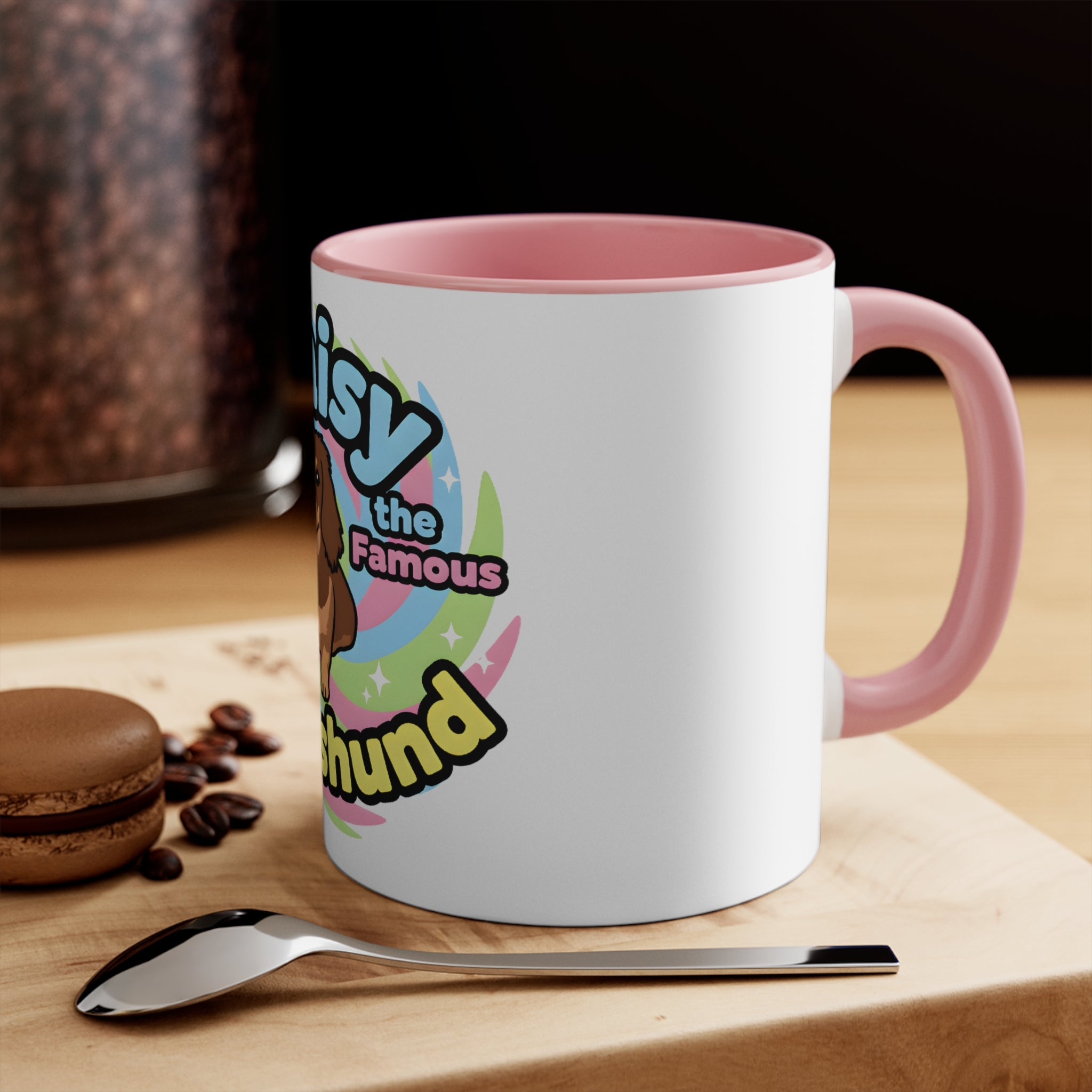 Daisy the Famous Dachshund Accent Mug - Colorful Pet Lover Gift