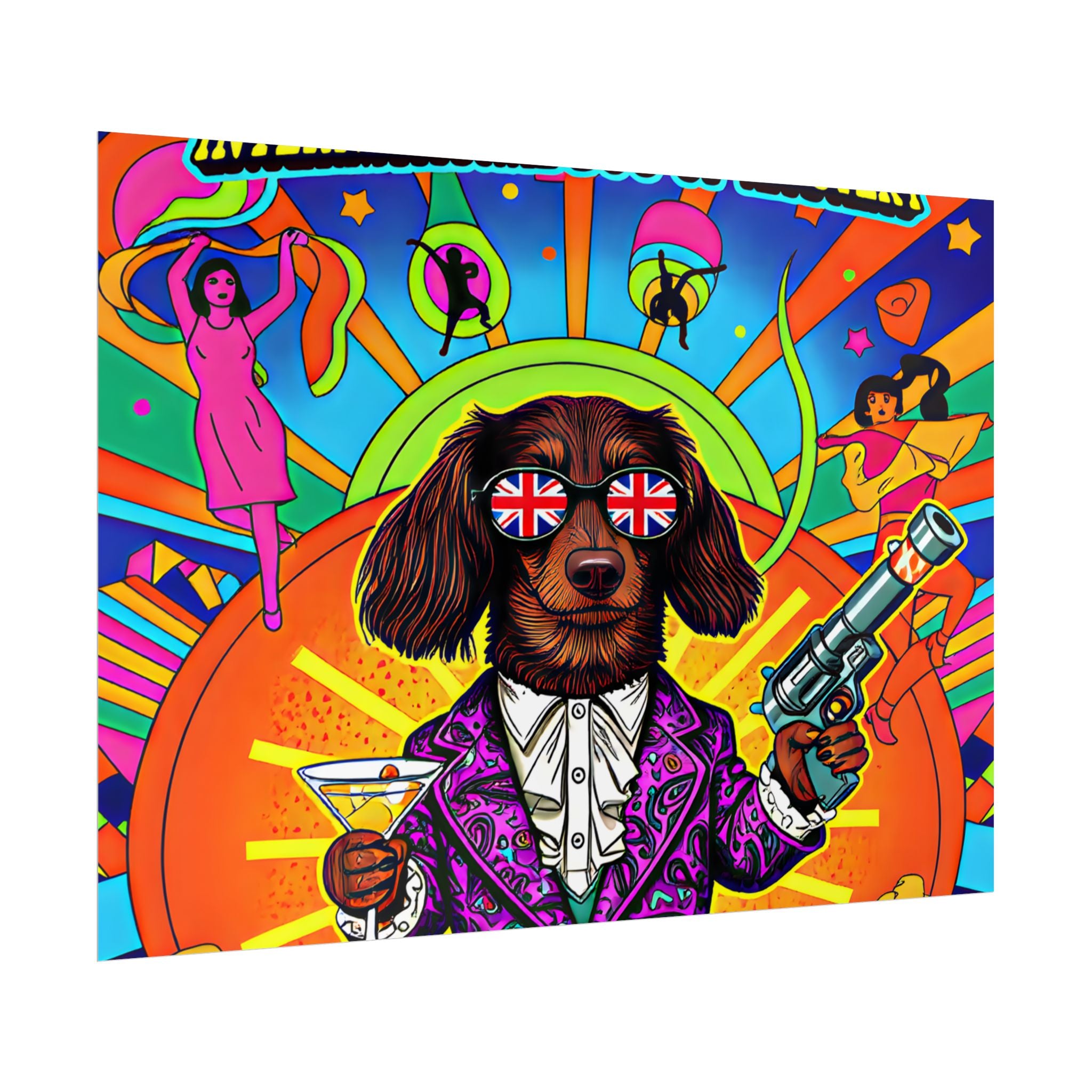 Daisy Paws Retro Dog Mystery Poster