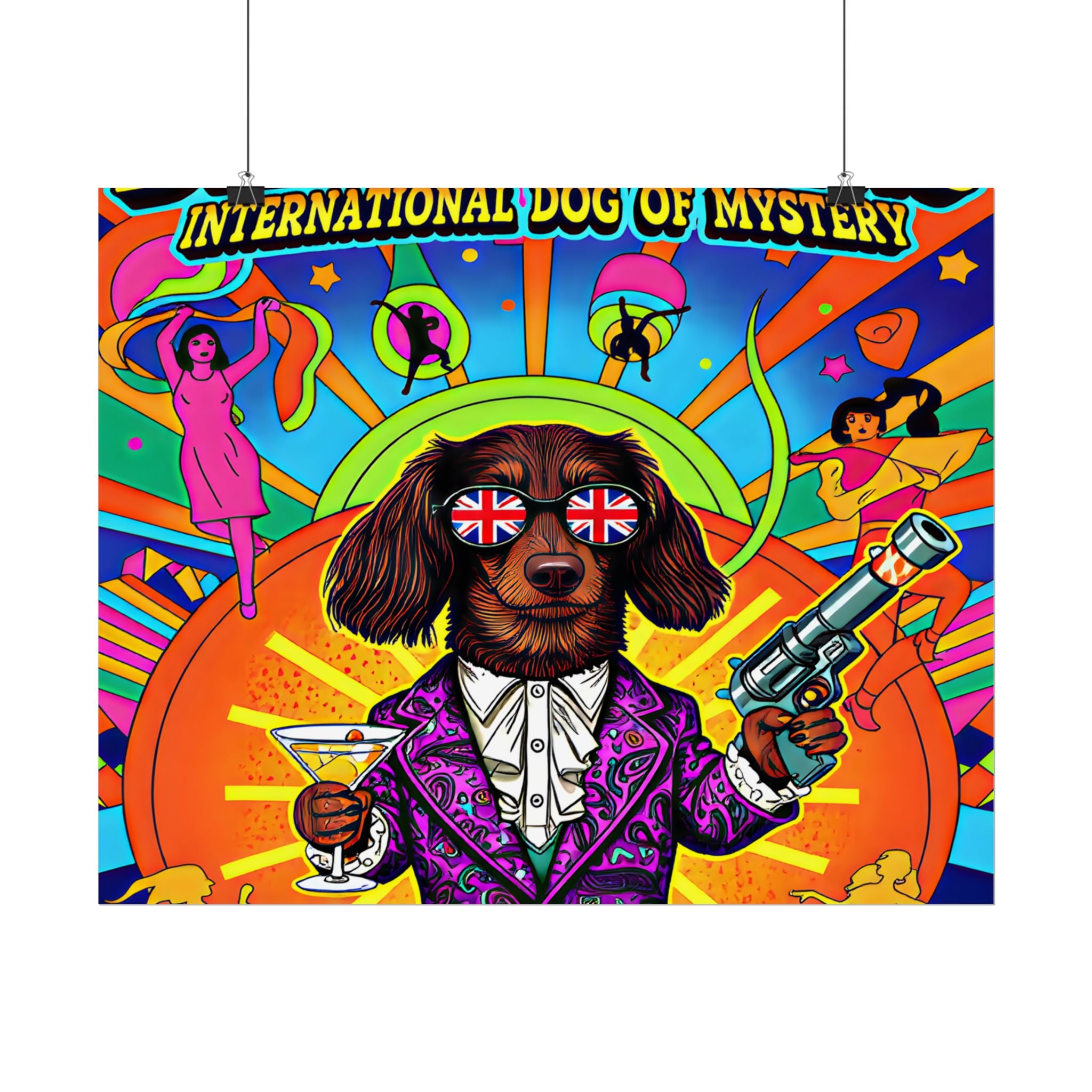 Daisy Paws Retro Dog Mystery Poster