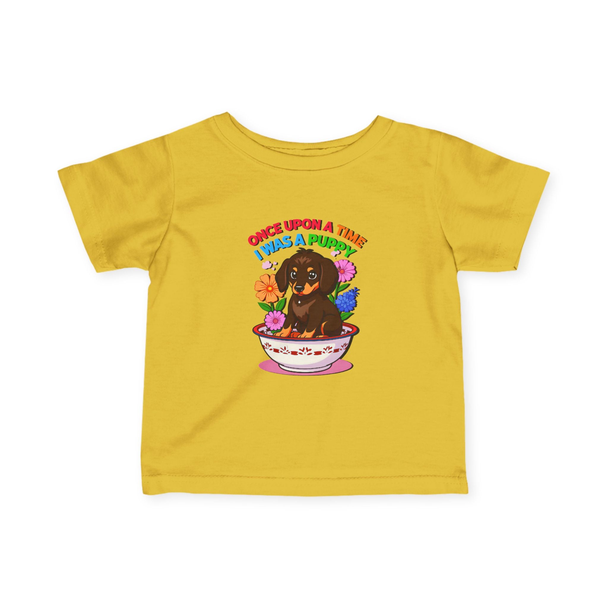 Cute Daisy the Dachshund Puppy Infant T-Shirt – Once Upon a Time Design