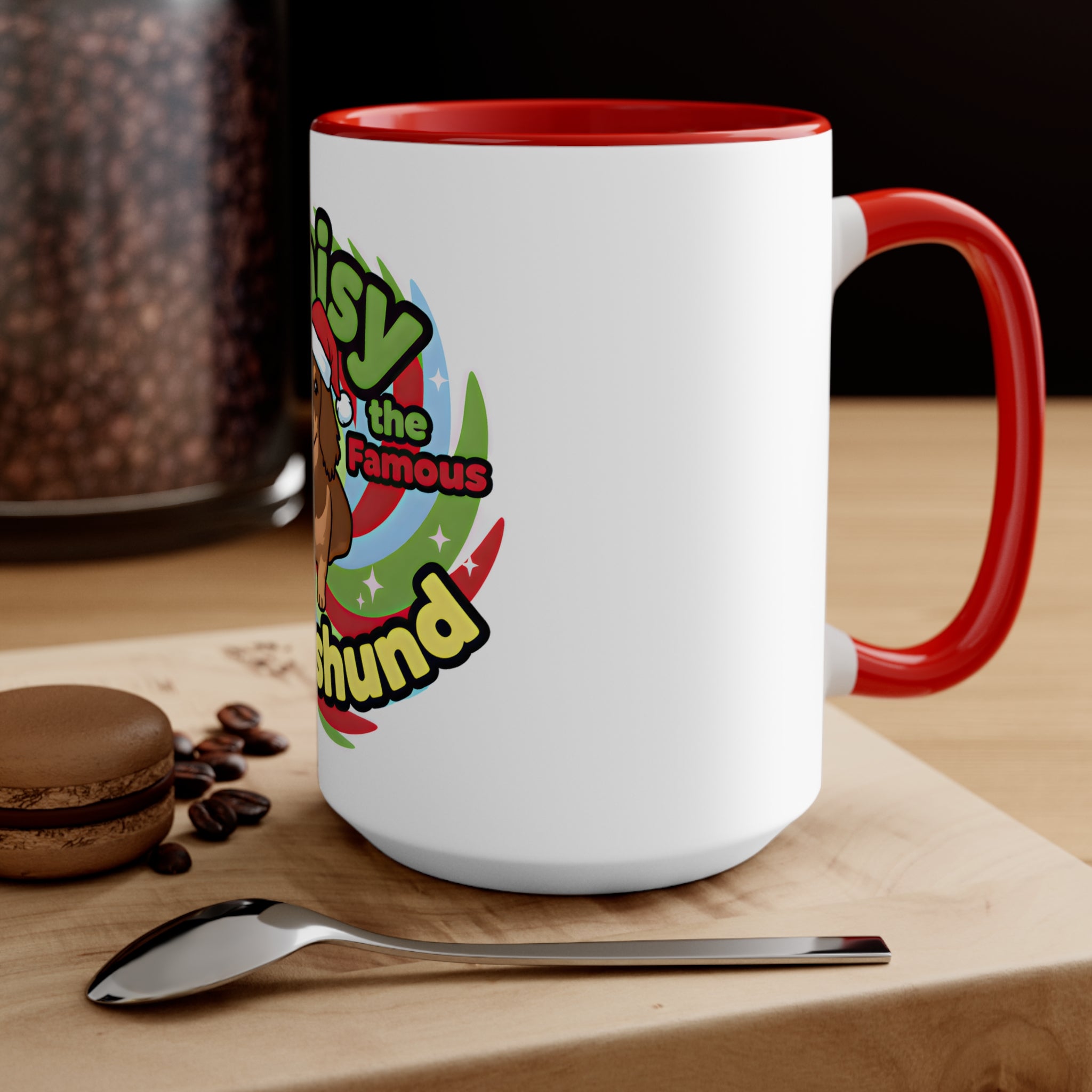Limited Edition Dachshund Holiday Accent Mug - Daisy the Famous Dachshund