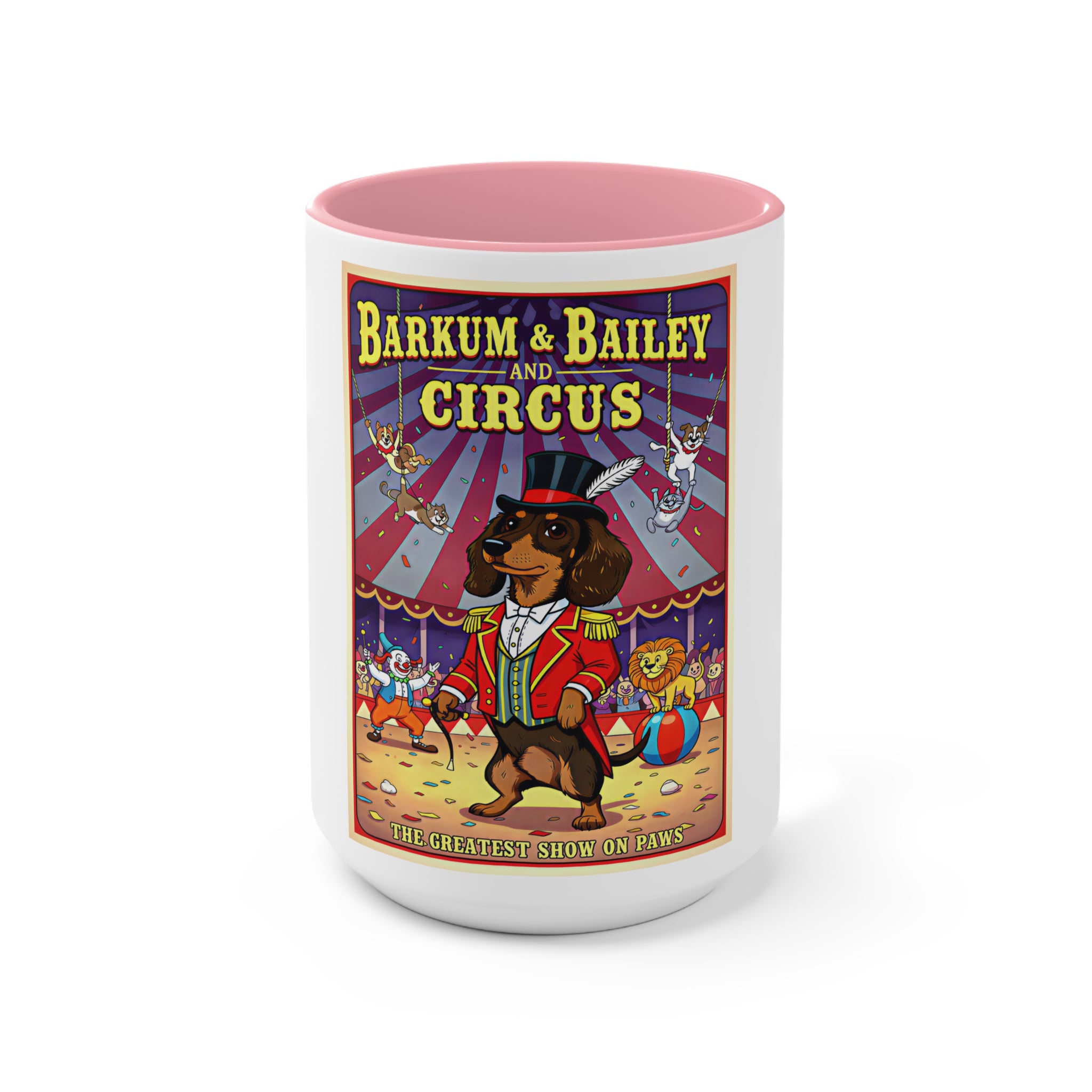 Dachshund Circus-Themed Accent Mug - Barkum & Bailey Show