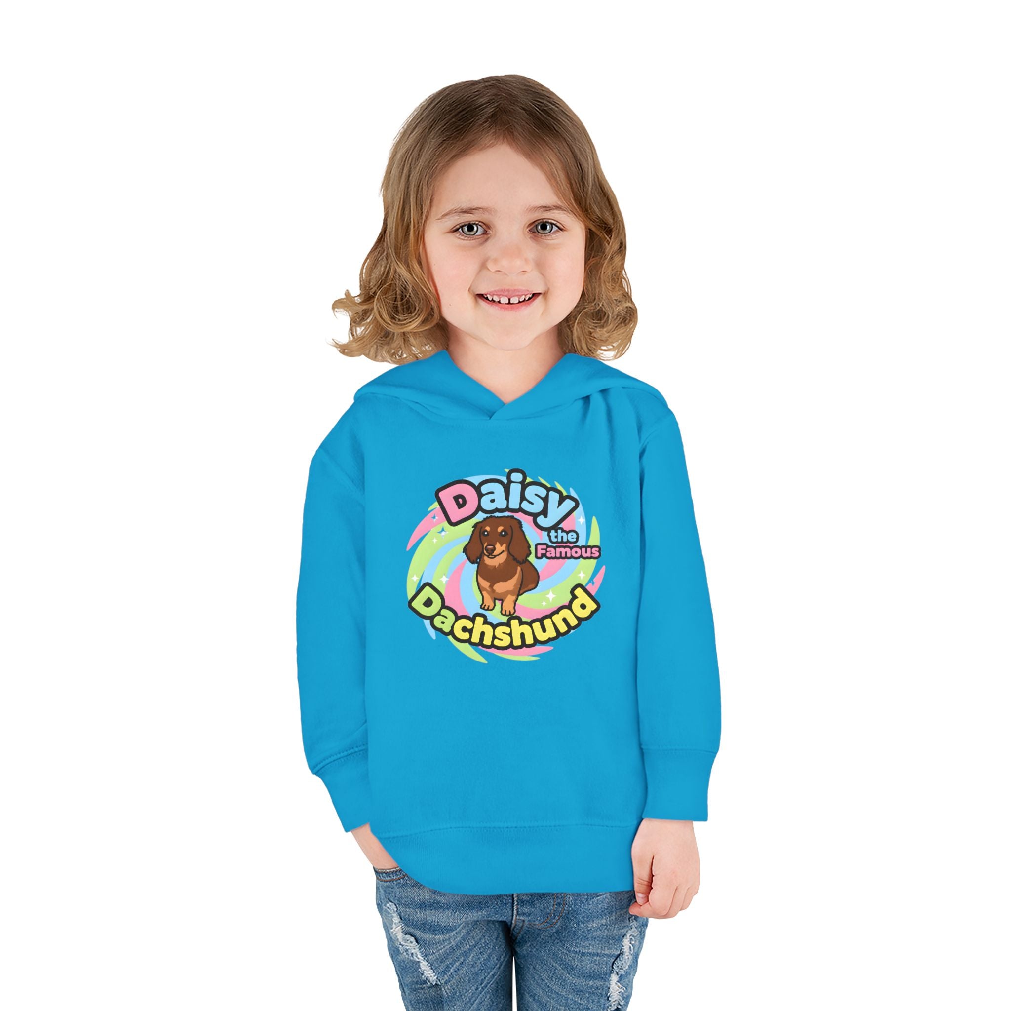 Toddler Fleece Hoodie - "Daisy the Famous Dachshund"