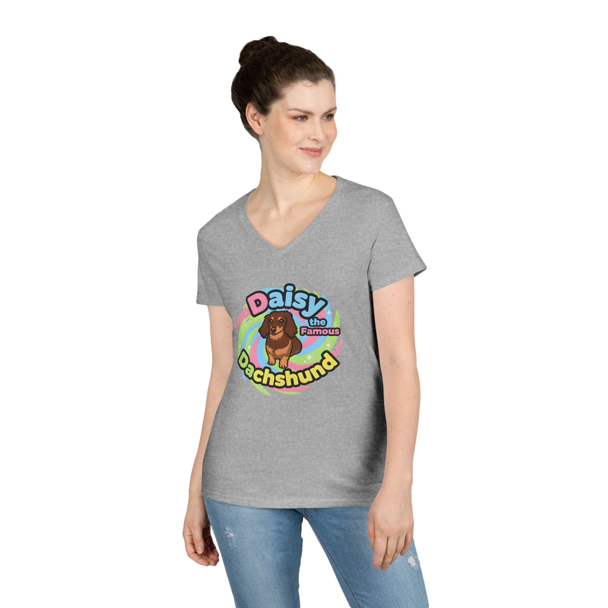 Daisy the Famous Dachshund Ladies' V-Neck T-Shirt