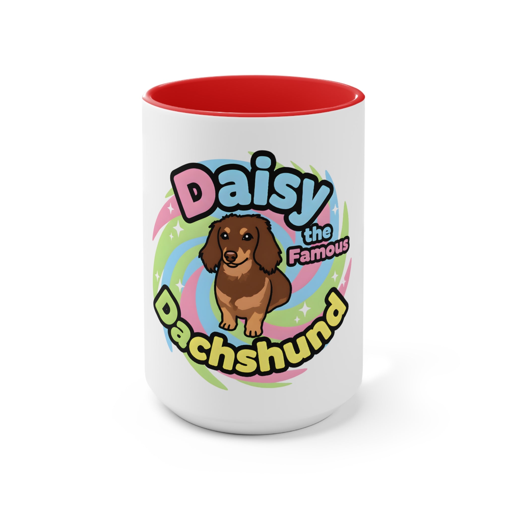 Daisy the Famous Dachshund Accent Mug - Colorful Pet Lover Gift