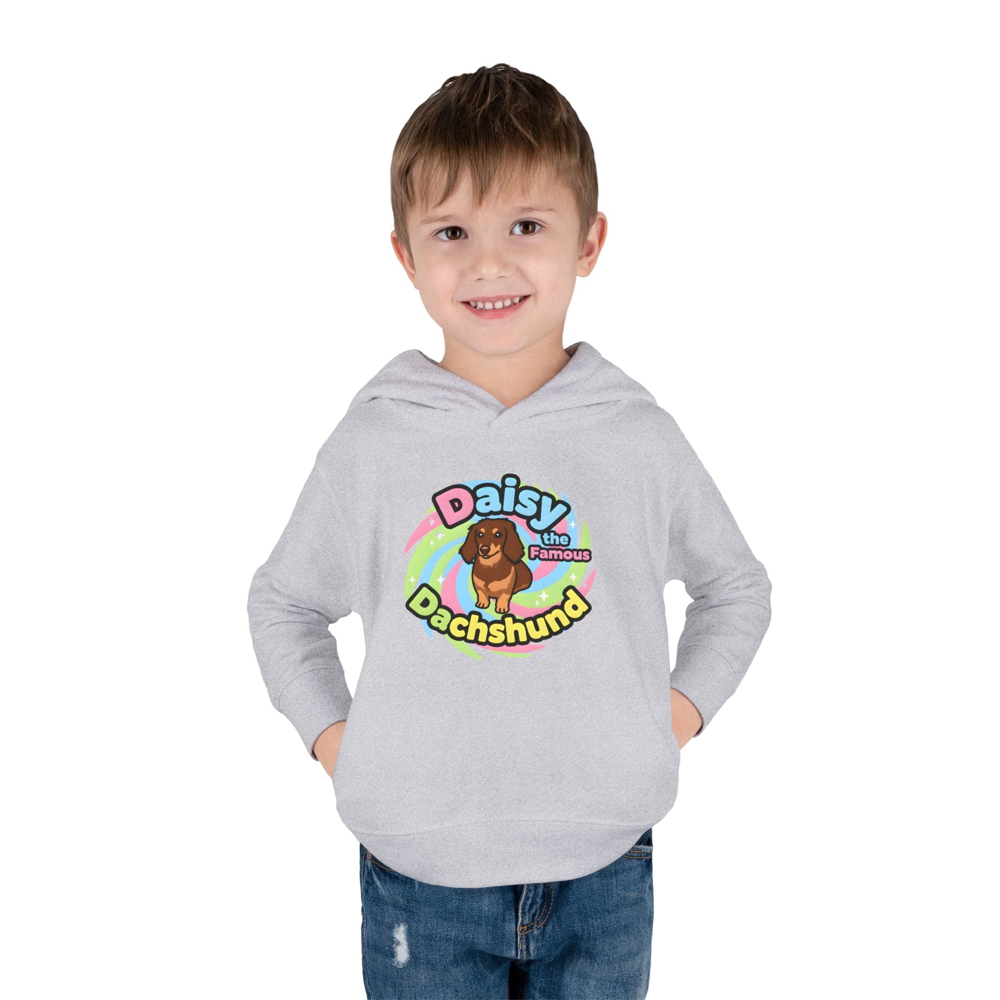 Toddler Fleece Hoodie - "Daisy the Famous Dachshund"