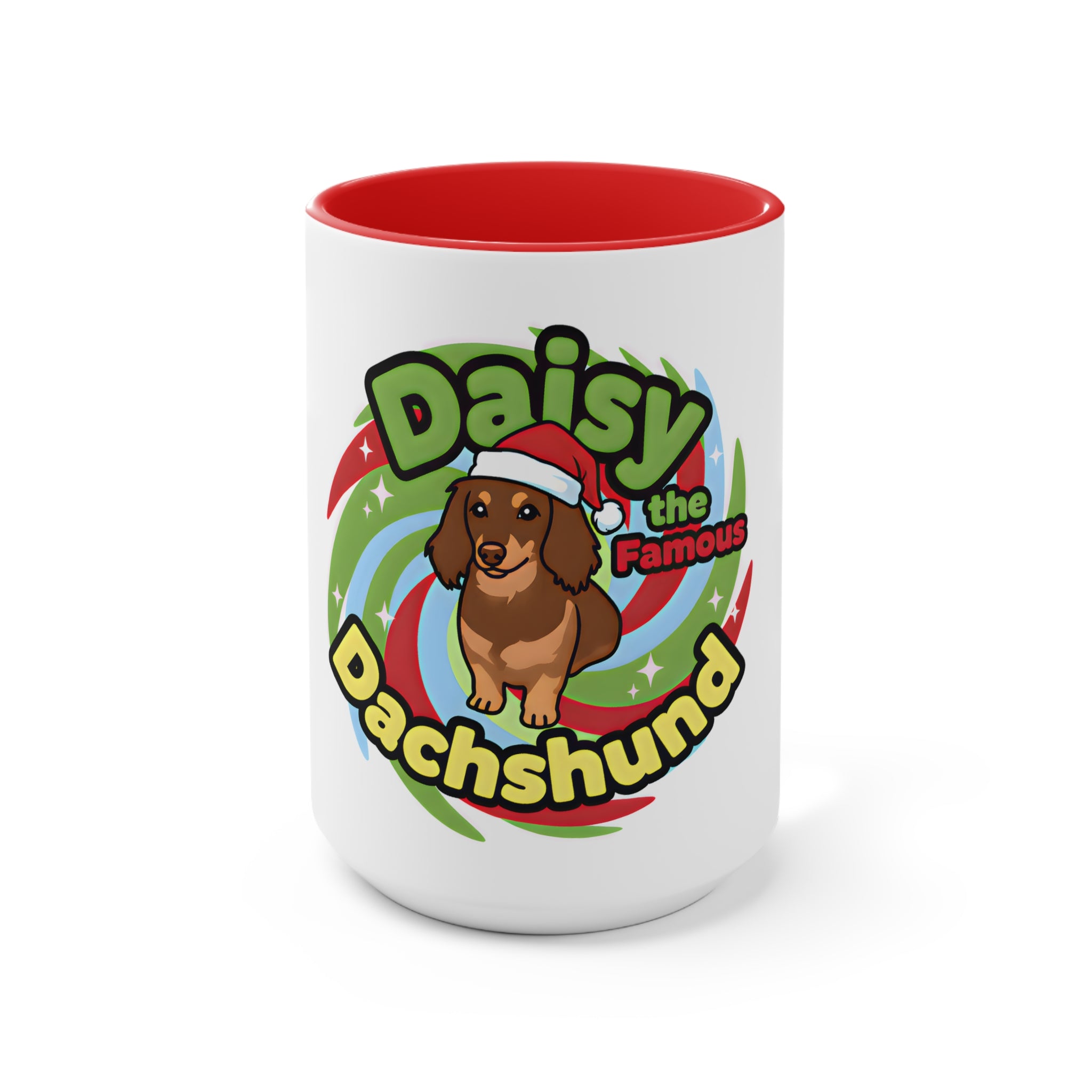 Limited Edition Dachshund Holiday Accent Mug - Daisy the Famous Dachshund
