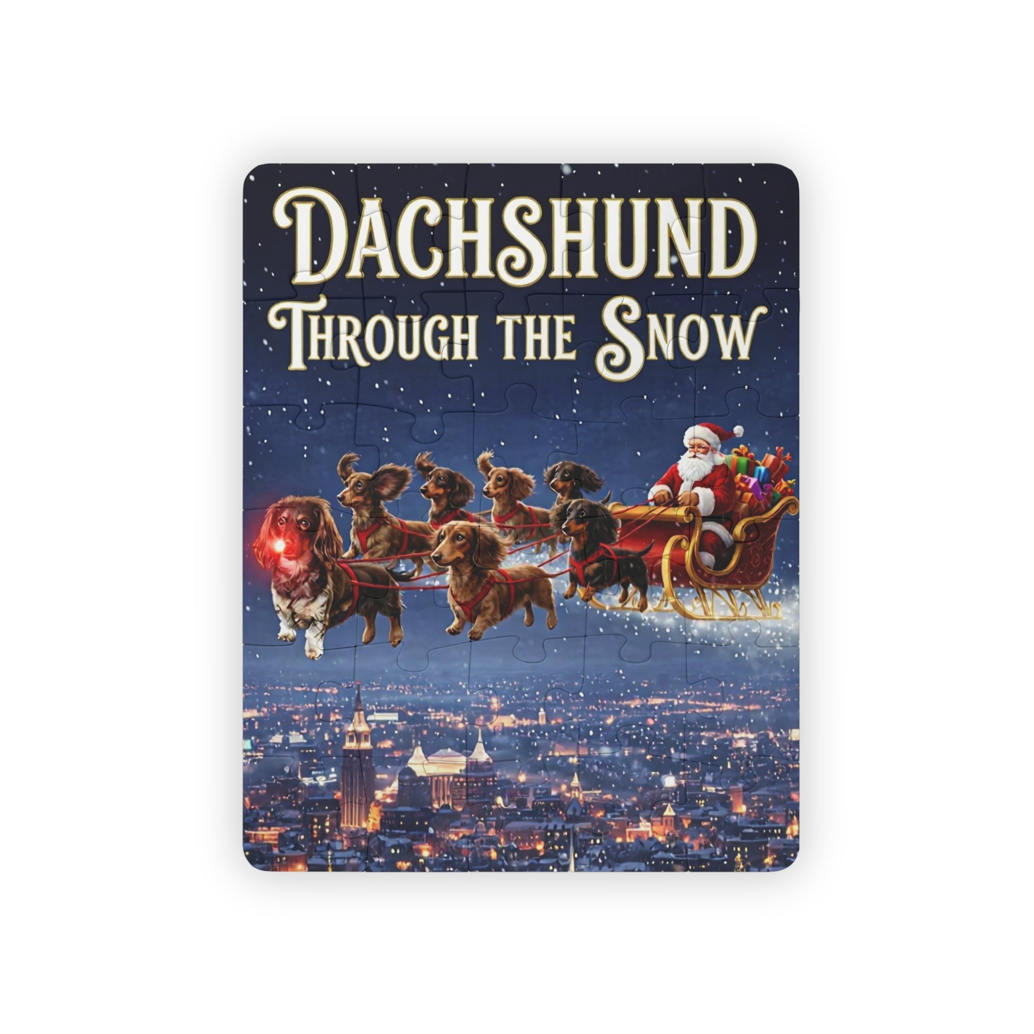Kids' Dachshund Christmas Puzzle - 30-Piece Holiday Fun