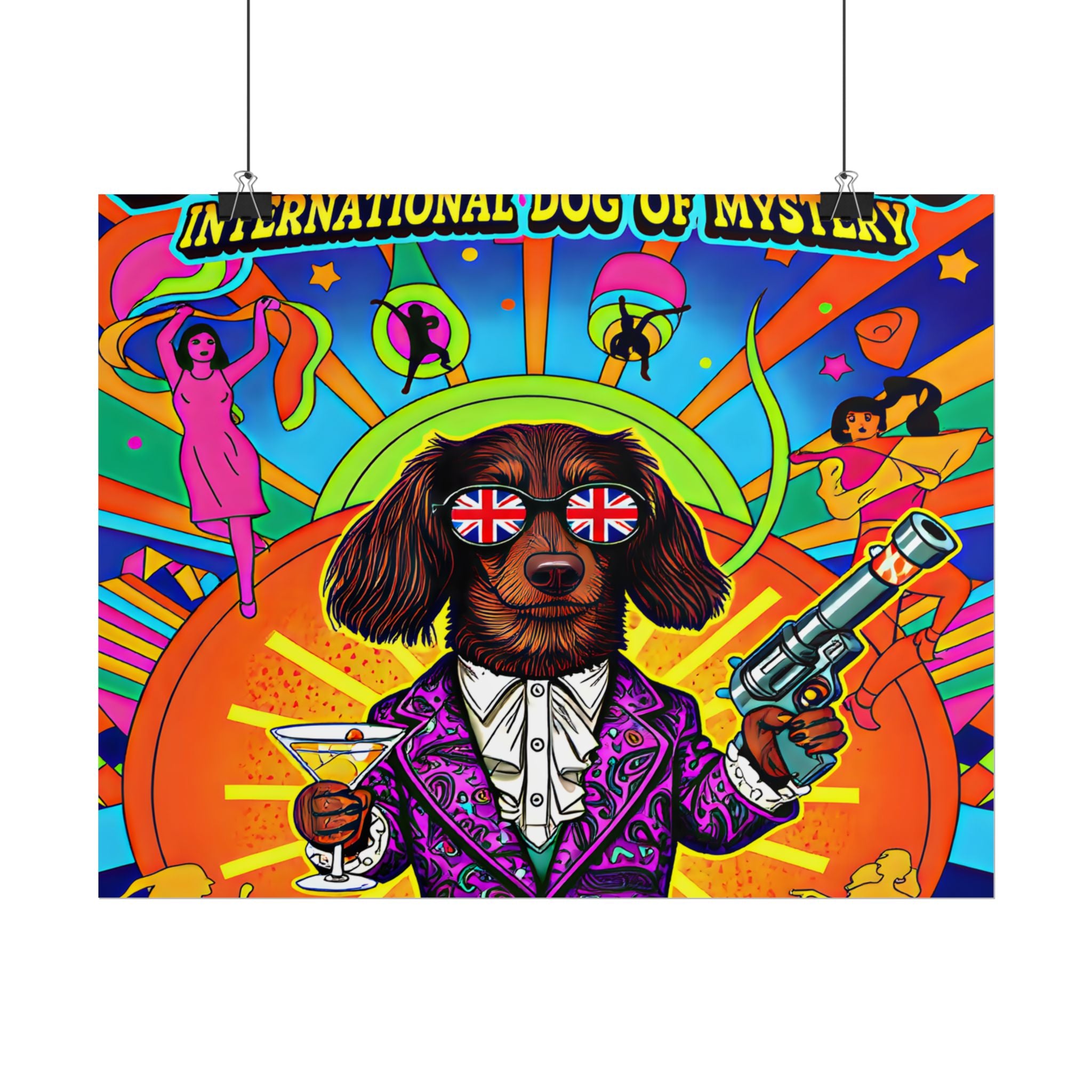 Daisy Paws Retro Dog Mystery Poster