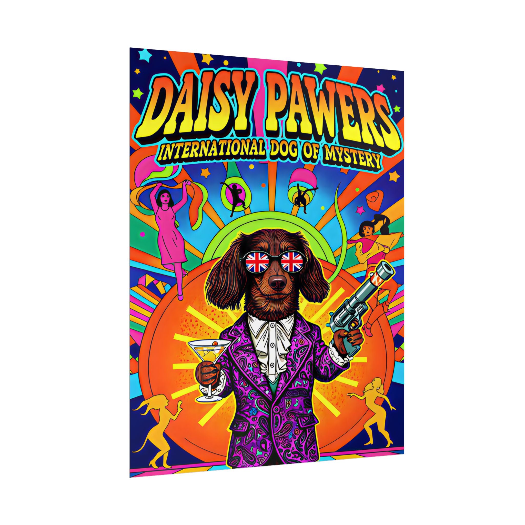 Daisy Paws Retro Dog Mystery Poster