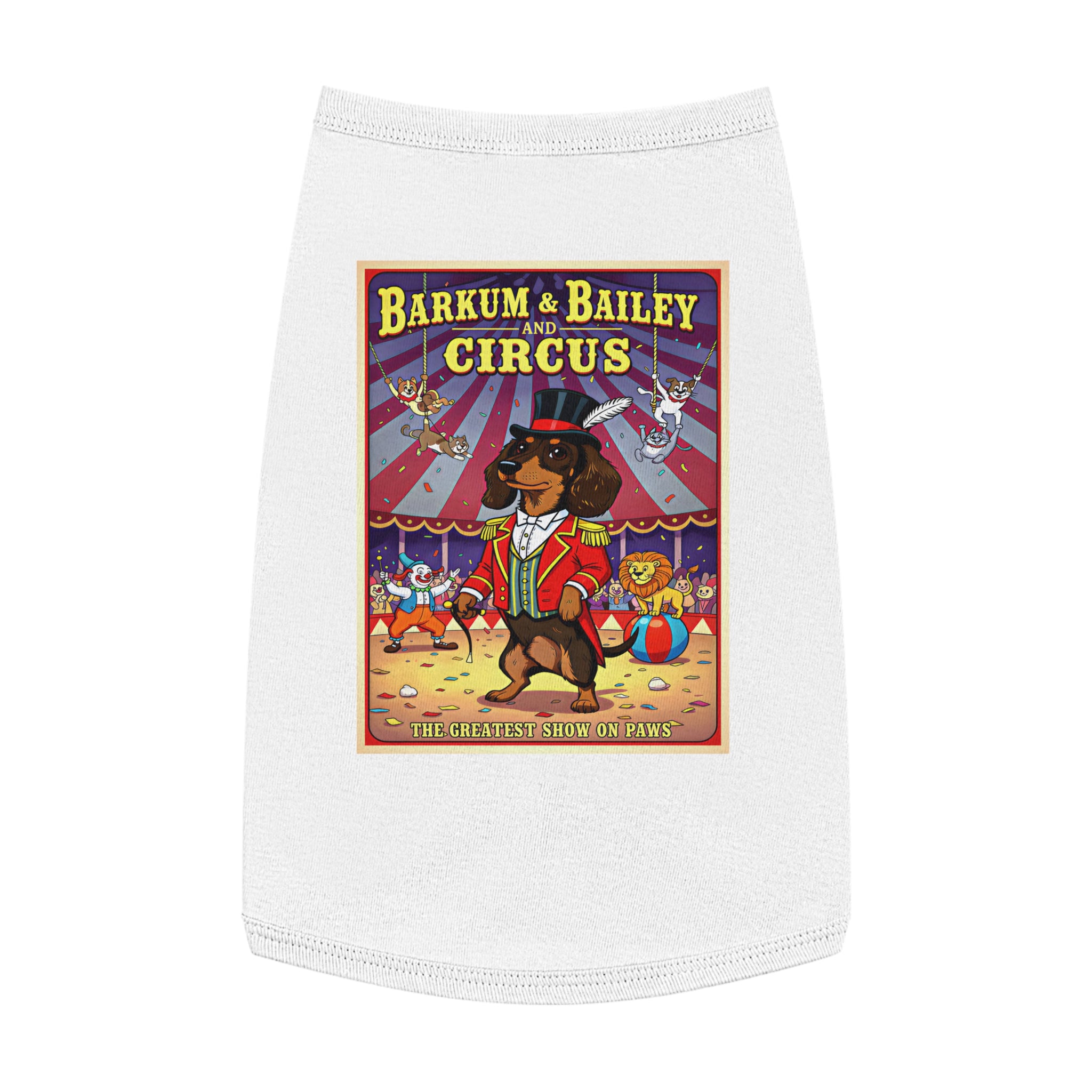 Dachshund Circus-Themed Pet Tank Top – Fun & Stylish Dog Apparel