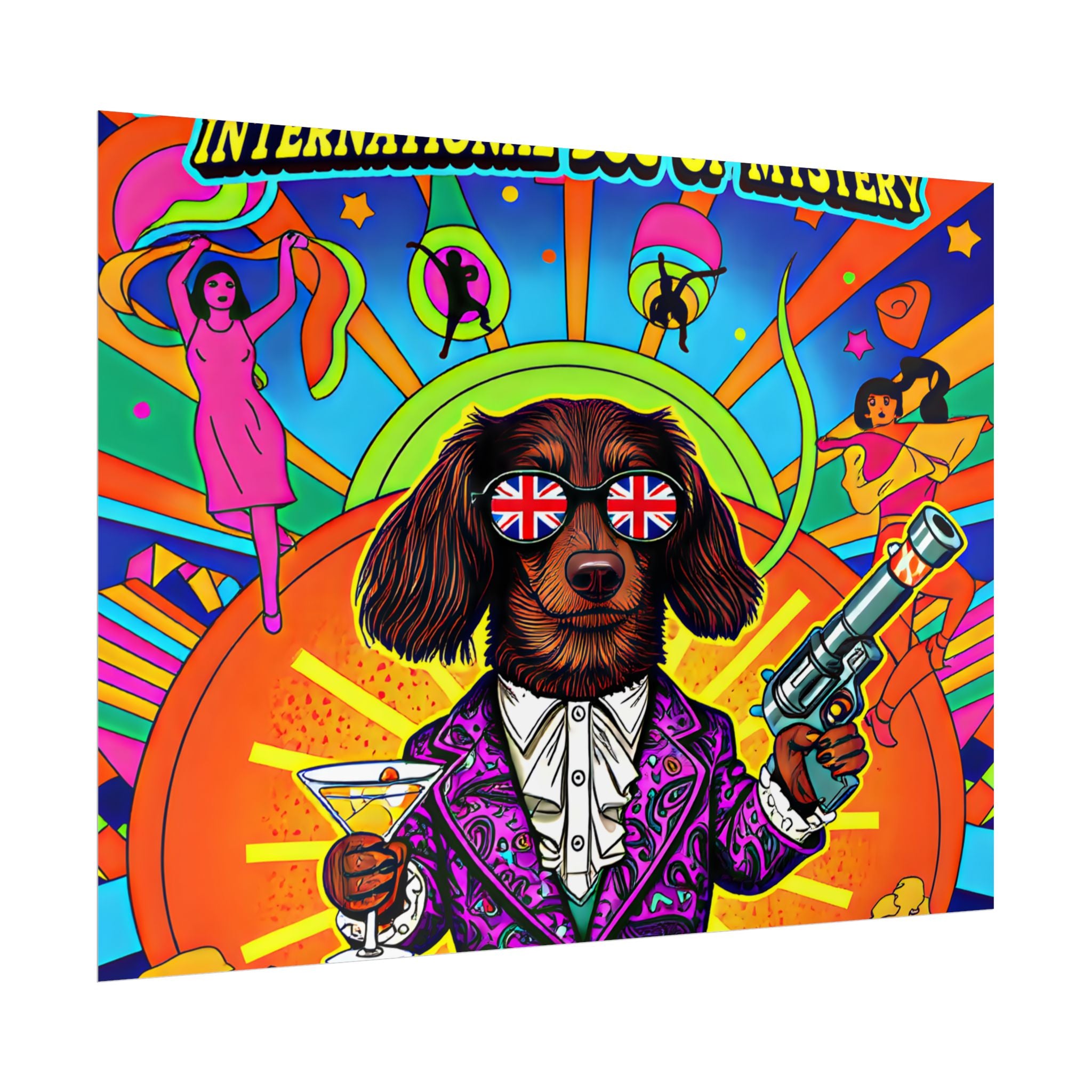 Daisy Paws Retro Dog Mystery Poster