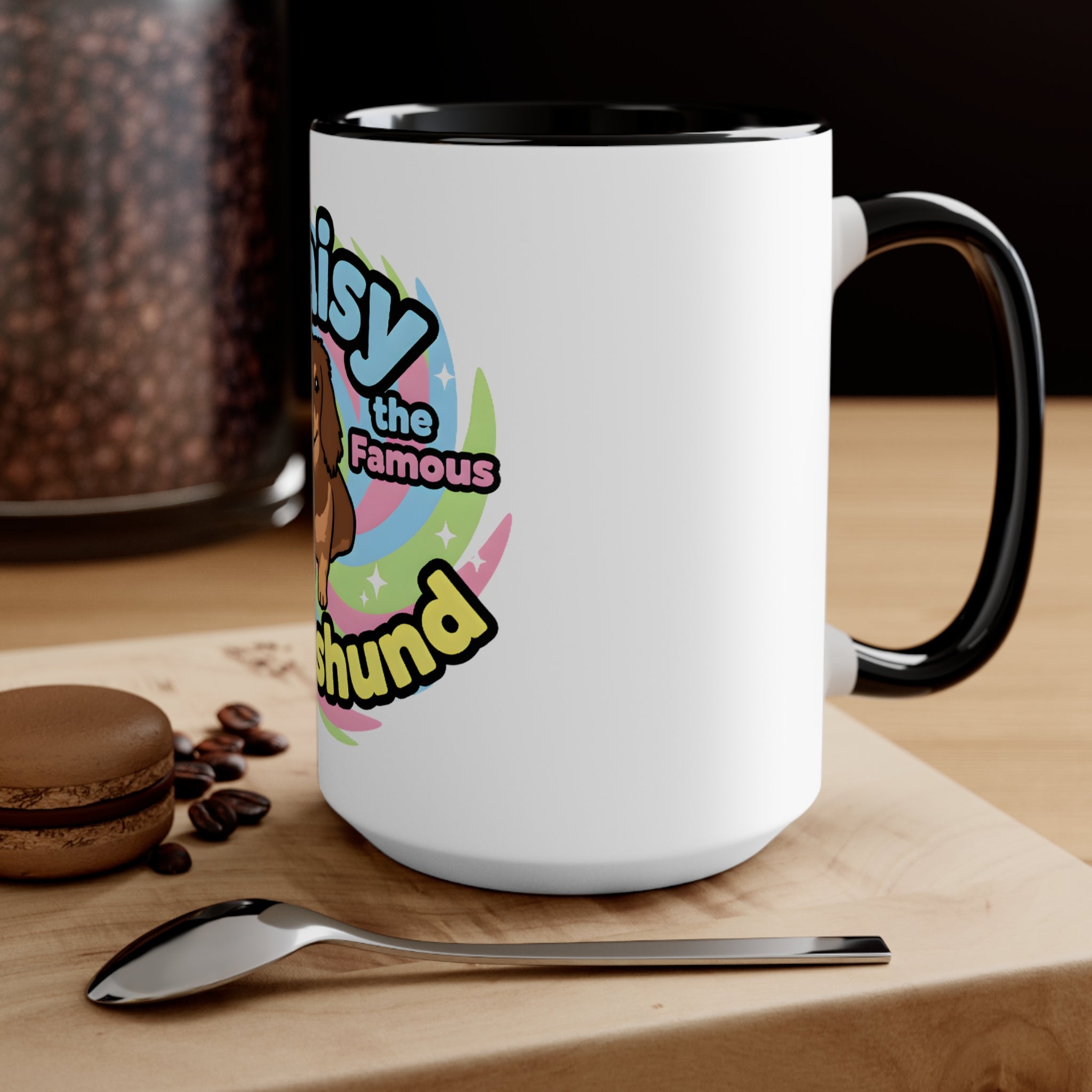 Daisy the Famous Dachshund Accent Mug - Colorful Pet Lover Gift