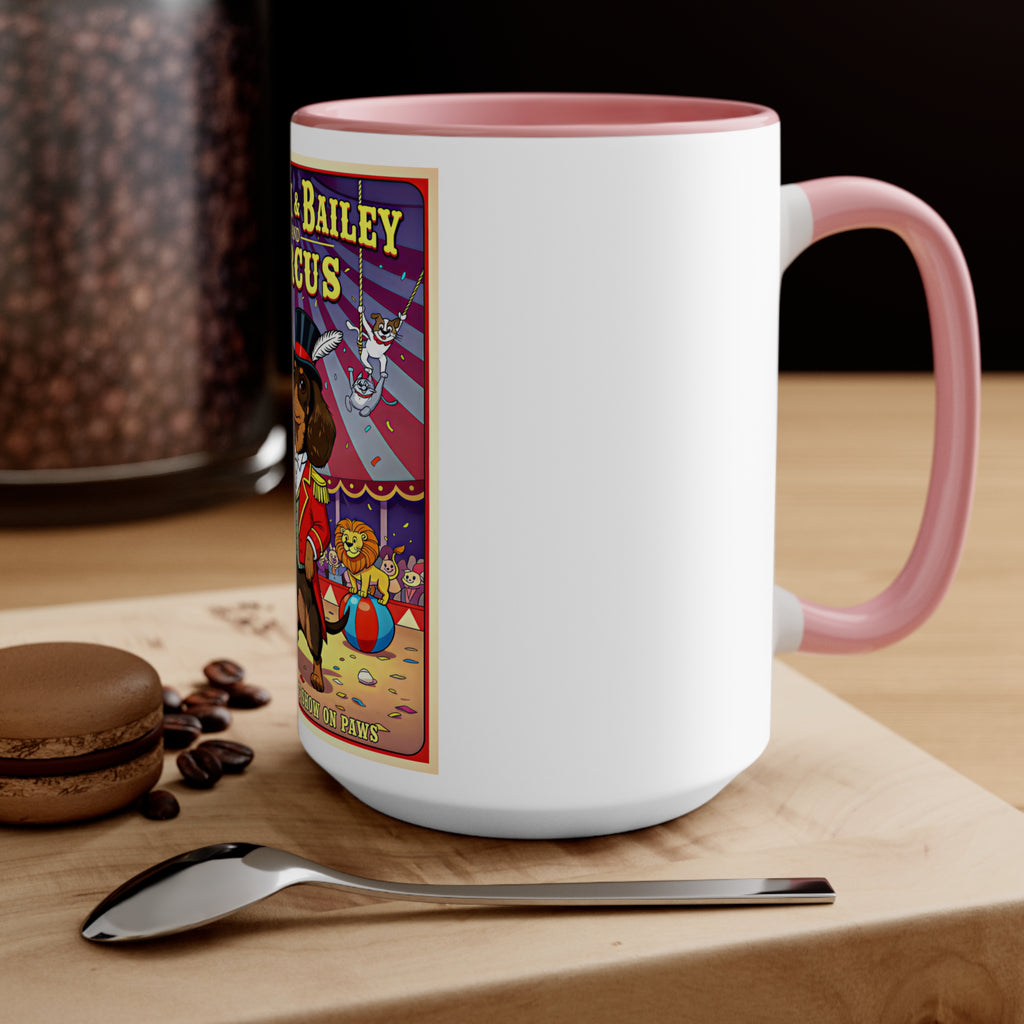Dachshund Circus-Themed Accent Mug - Barkum & Bailey Show