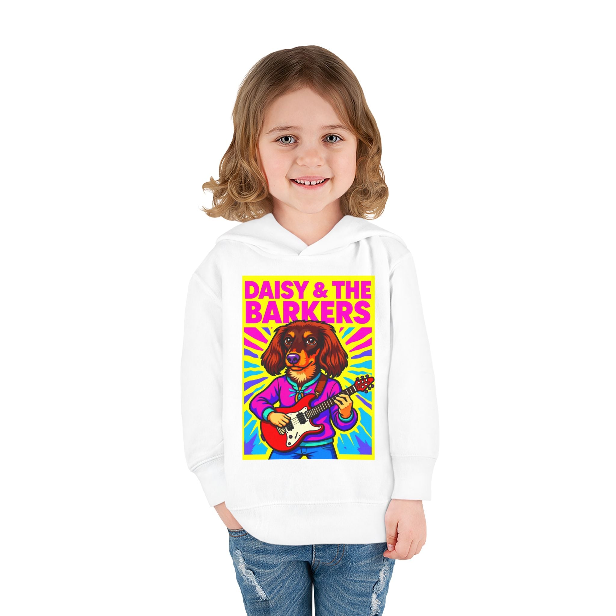 Cool Toddler Fleece Hoodie - "Daisy & The Barkers"