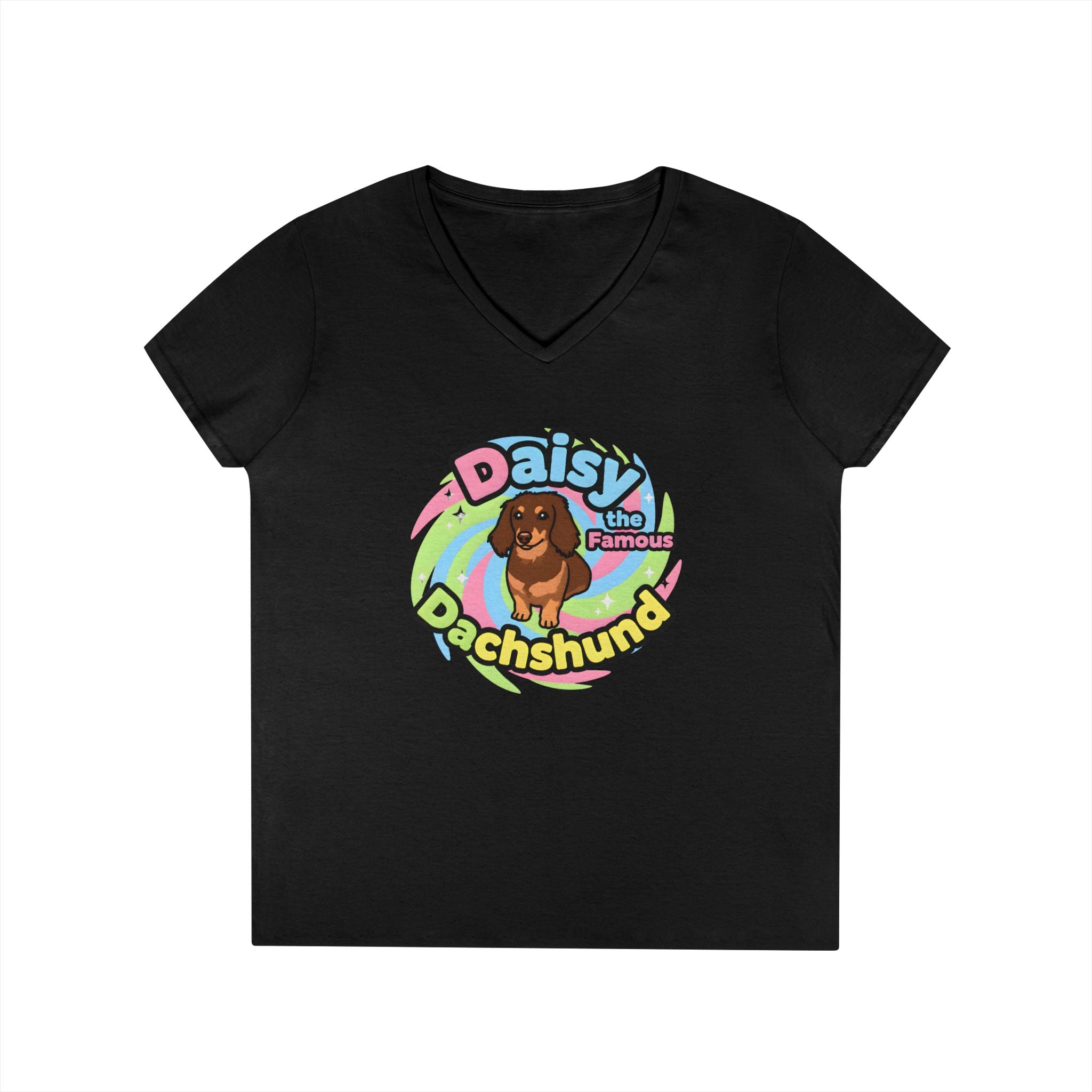 Daisy the Famous Dachshund Ladies' V-Neck T-Shirt